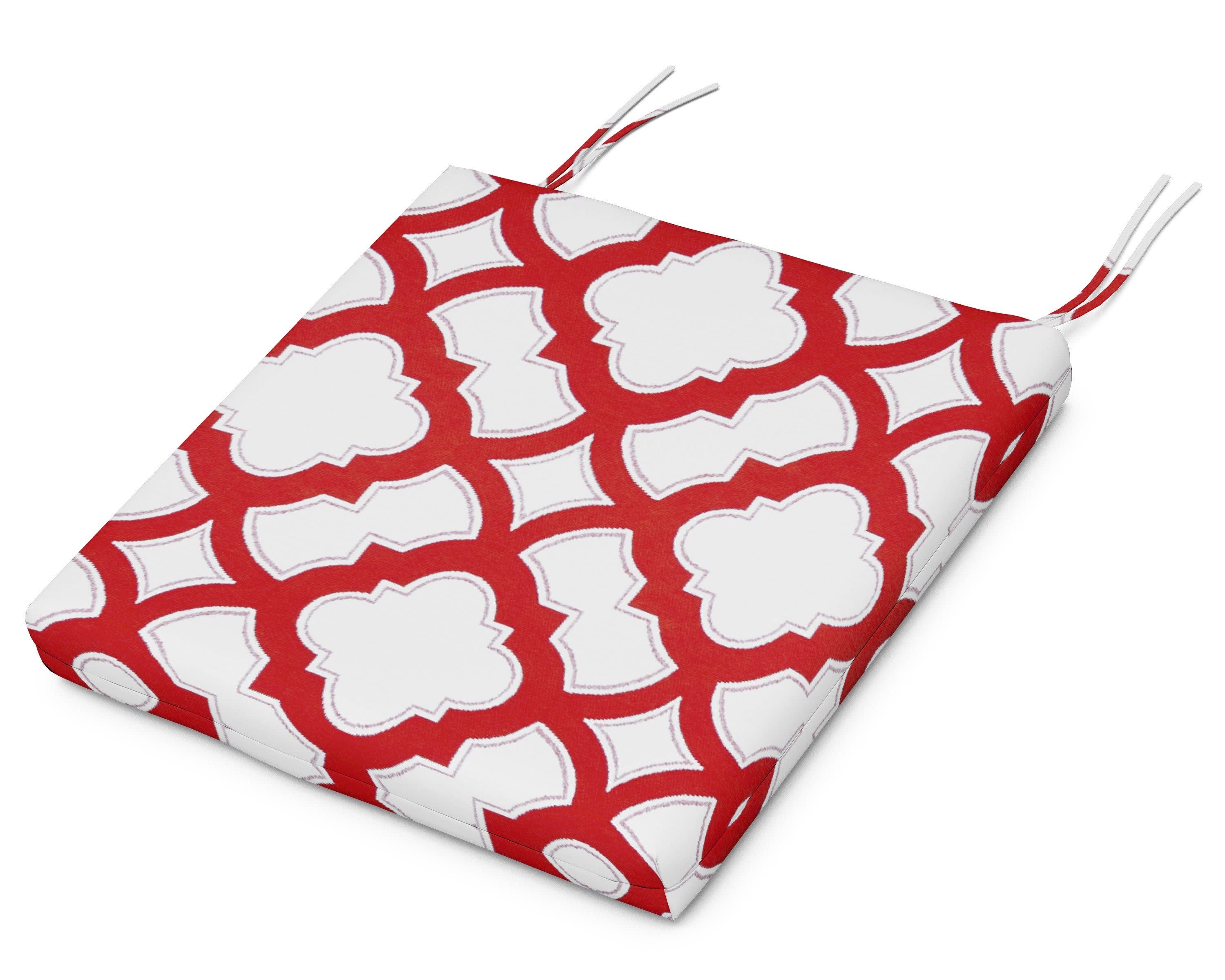 EDGE Dining Cushion 19.5"D x 19.5"W x 2.5"H in Trellis Crimson