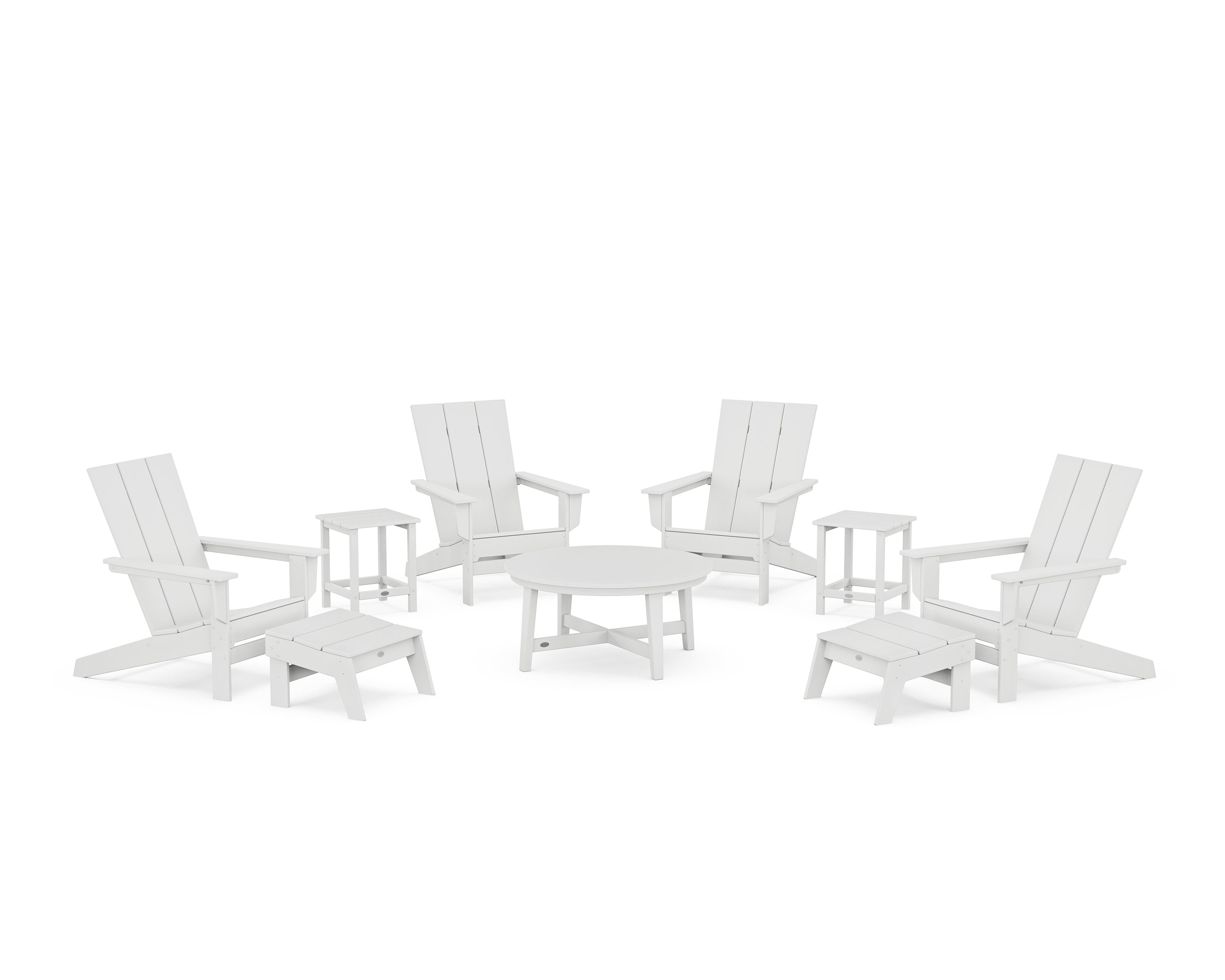 Modern Studio Adirondack 9-Piece Conversation Set in White