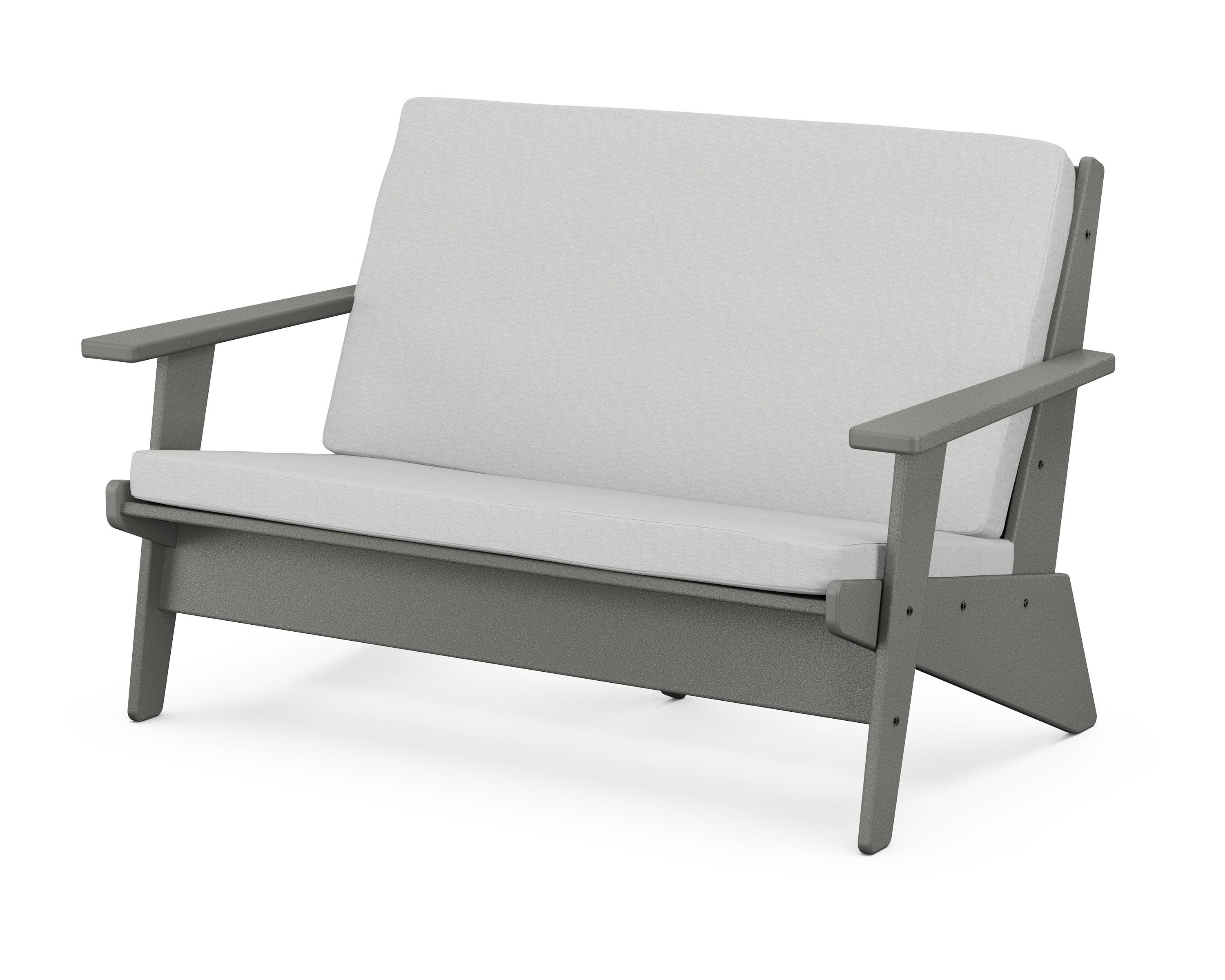 Riviera Modern Lounge Loveseat in Slate Grey / Diamond in the Rough