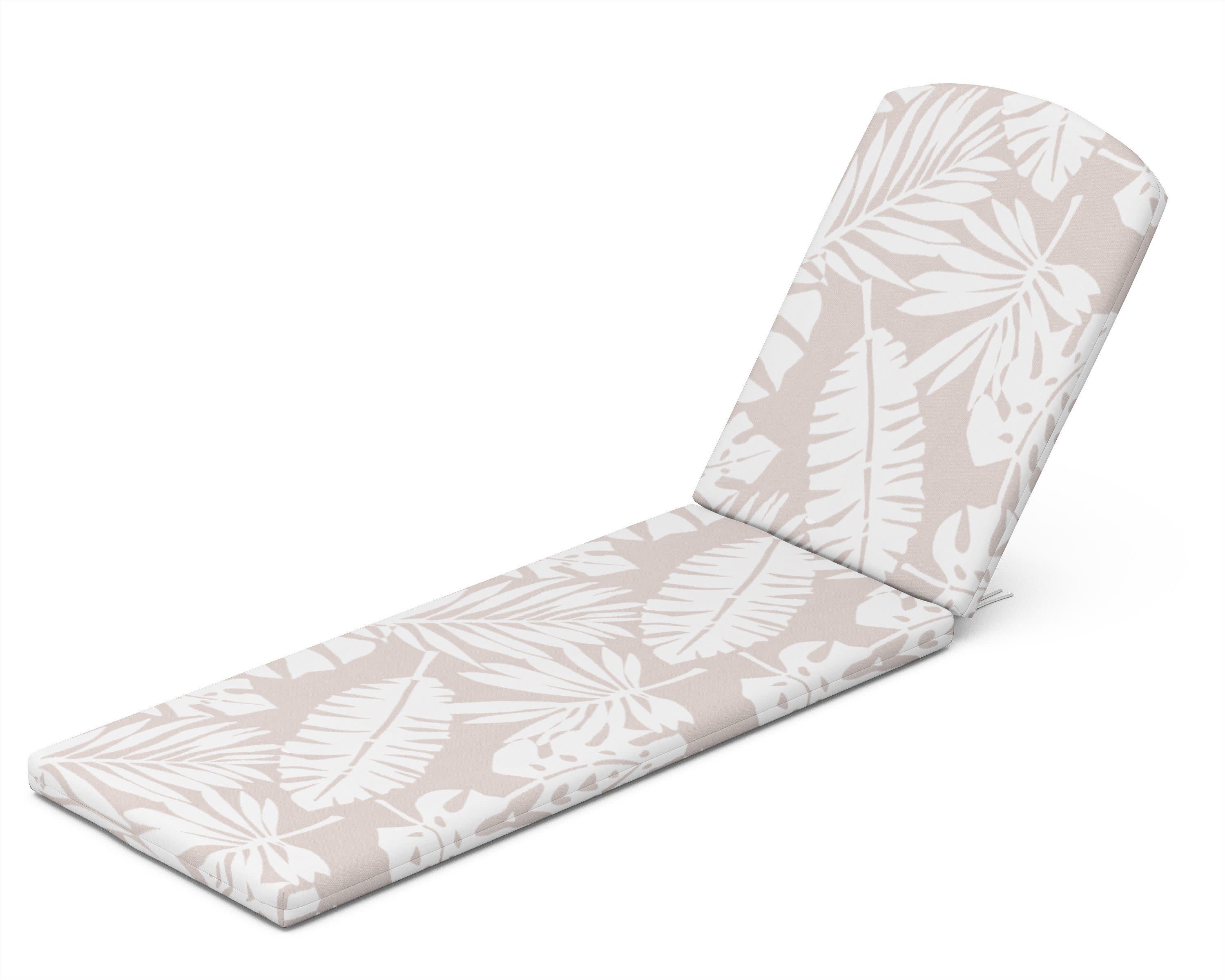 Chaise Cushion in Leaf Dune Burlap