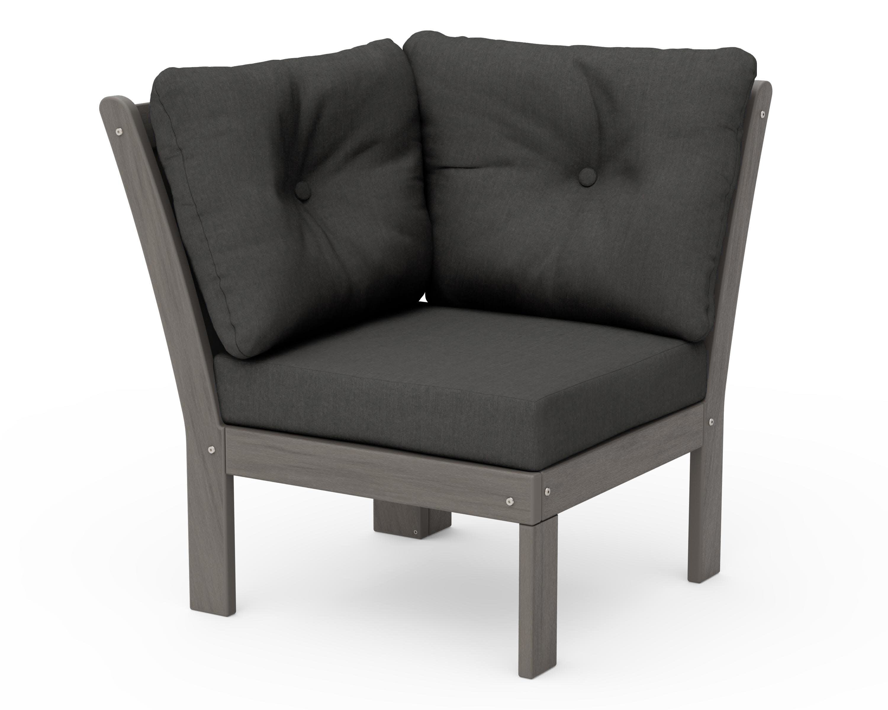 Vineyard Modular Corner Chair in Driftwood / Spectrum Carbon