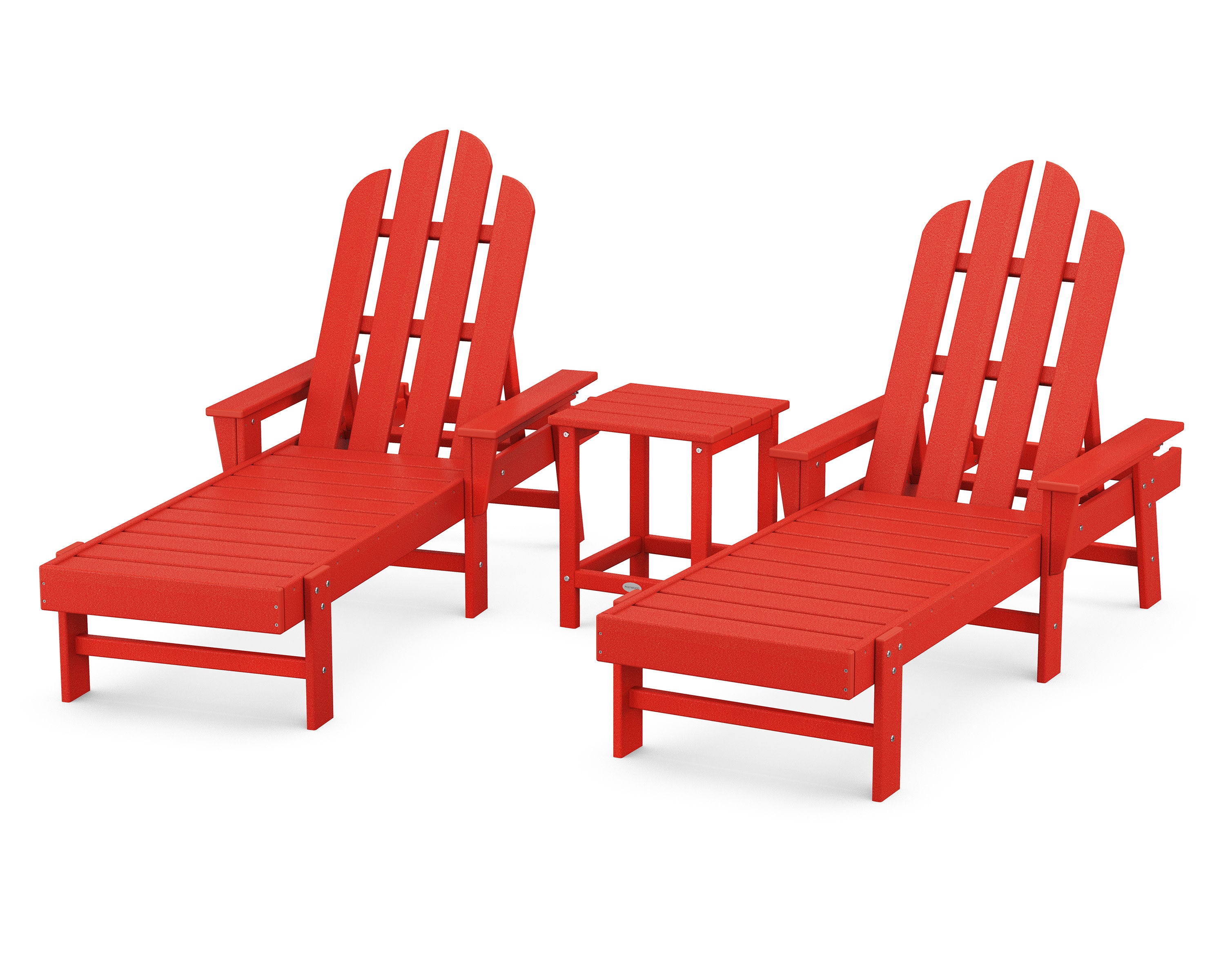 Long Island Chaise 3-Piece Set in Sunset Red