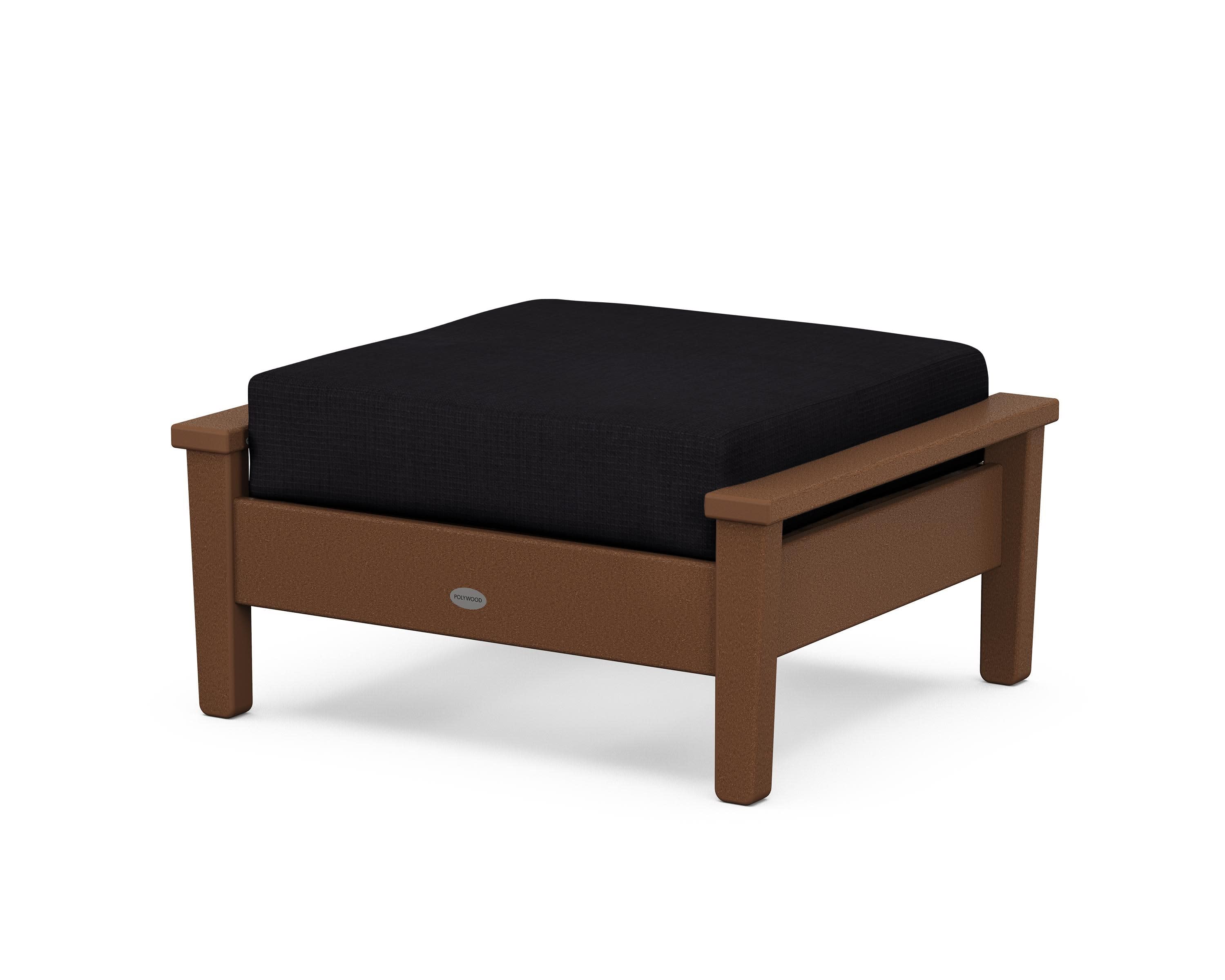 Prescott Deep Seating Ottoman in Teak / Midnight Linen