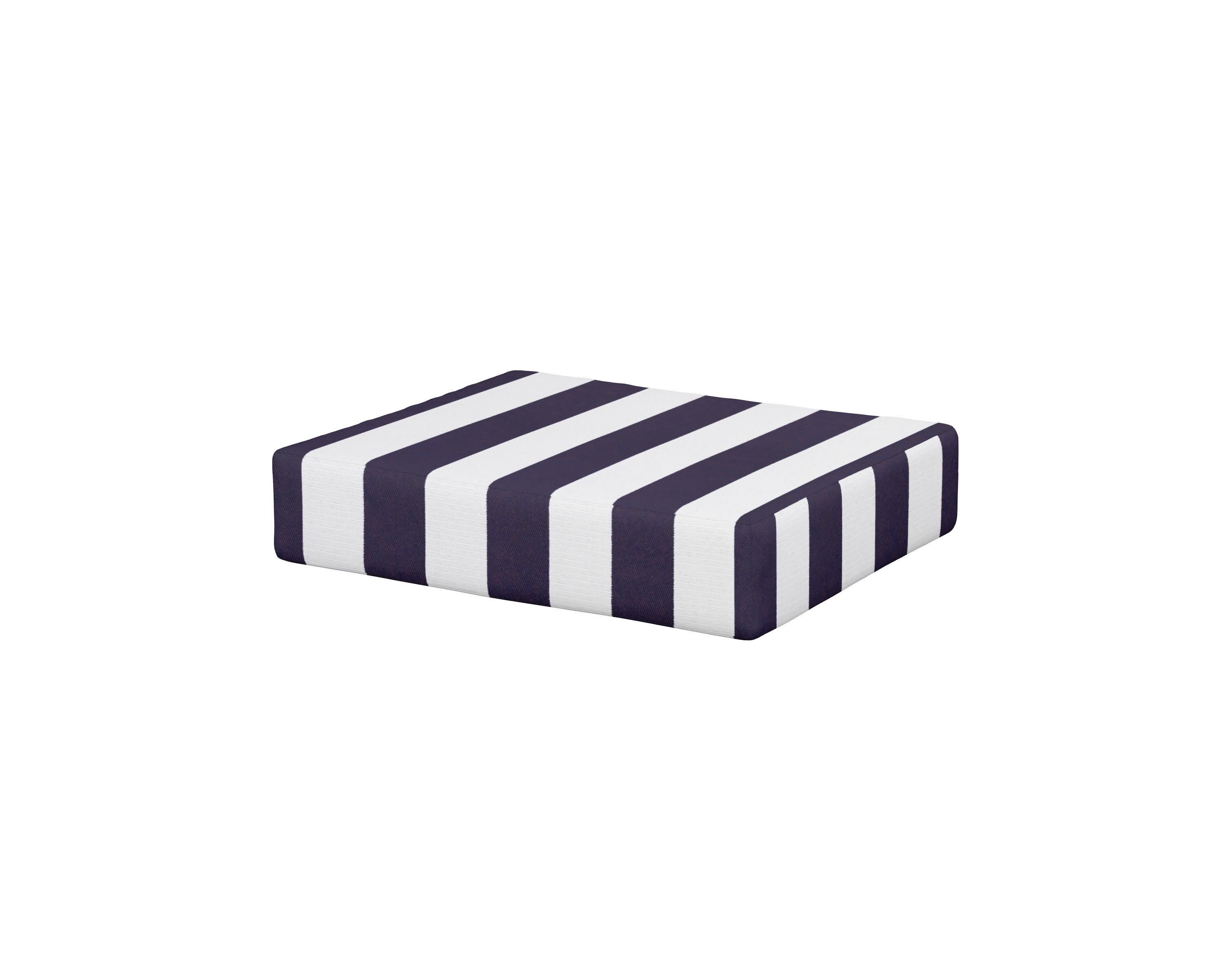 Acadia Ottoman Cushion in Cabana Stripe Navy