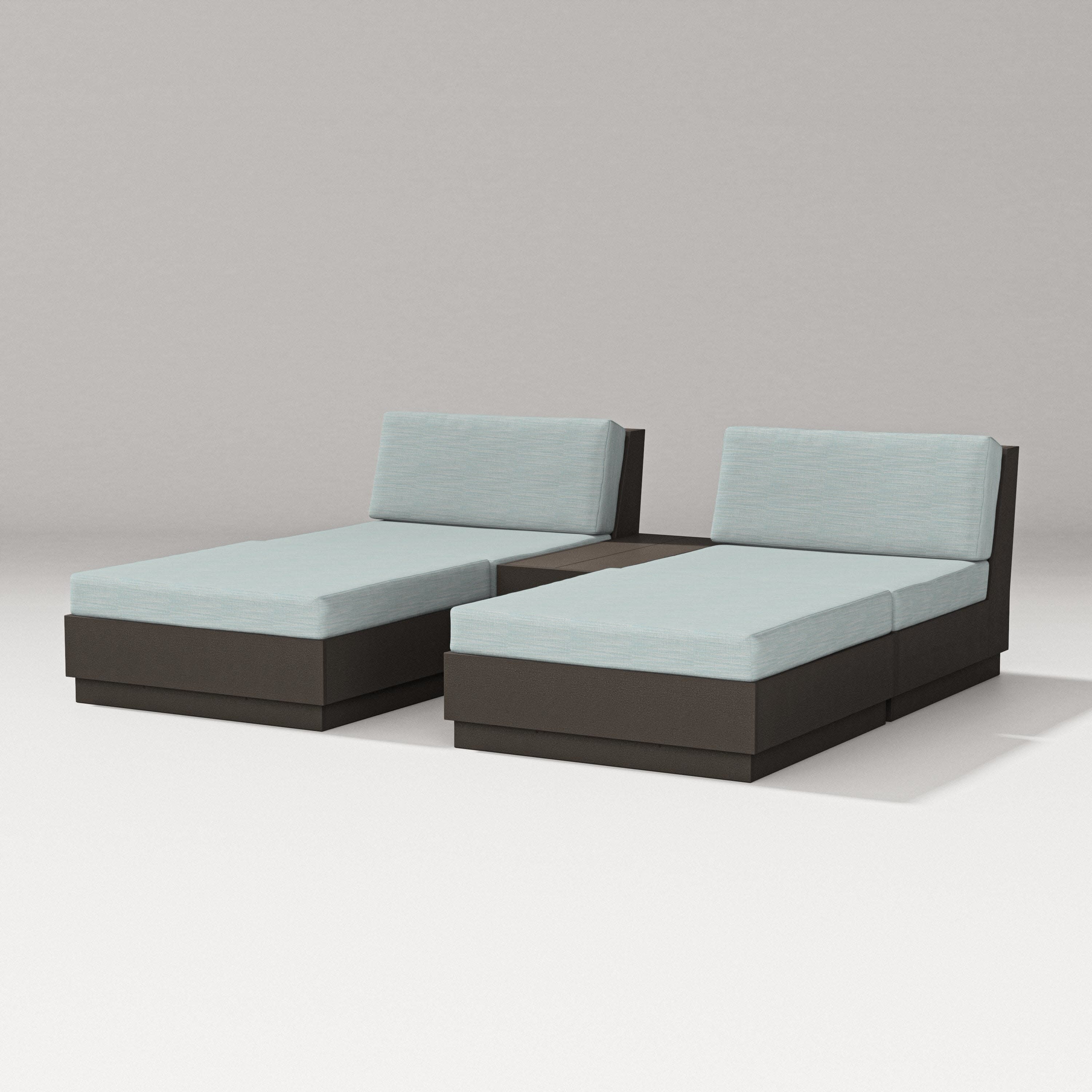 Elevate Double Chaise Set in Vintage Coffee / Soothe Mist