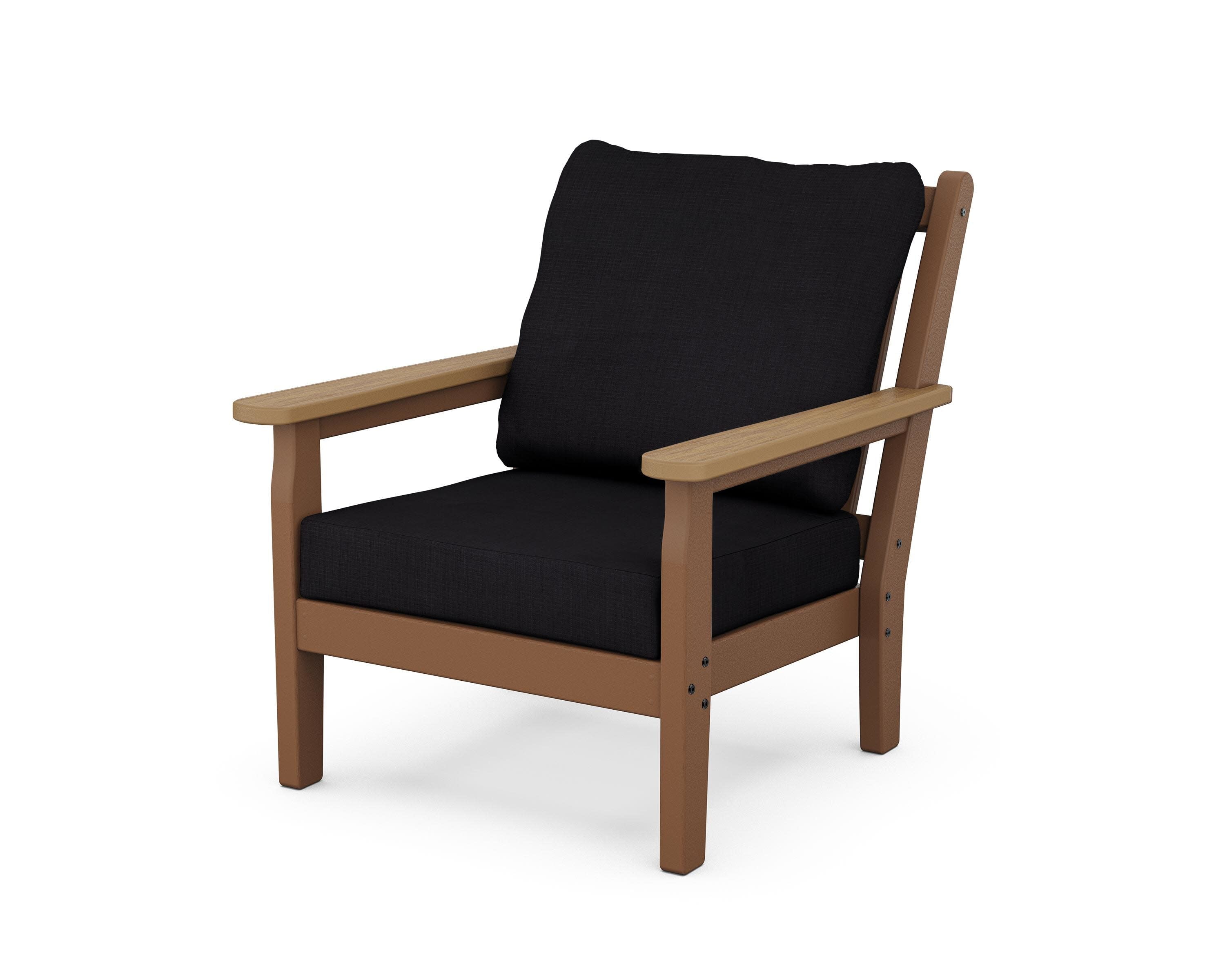 Chippendale Deep Seating Chair in Teak / Natural / Midnight Linen