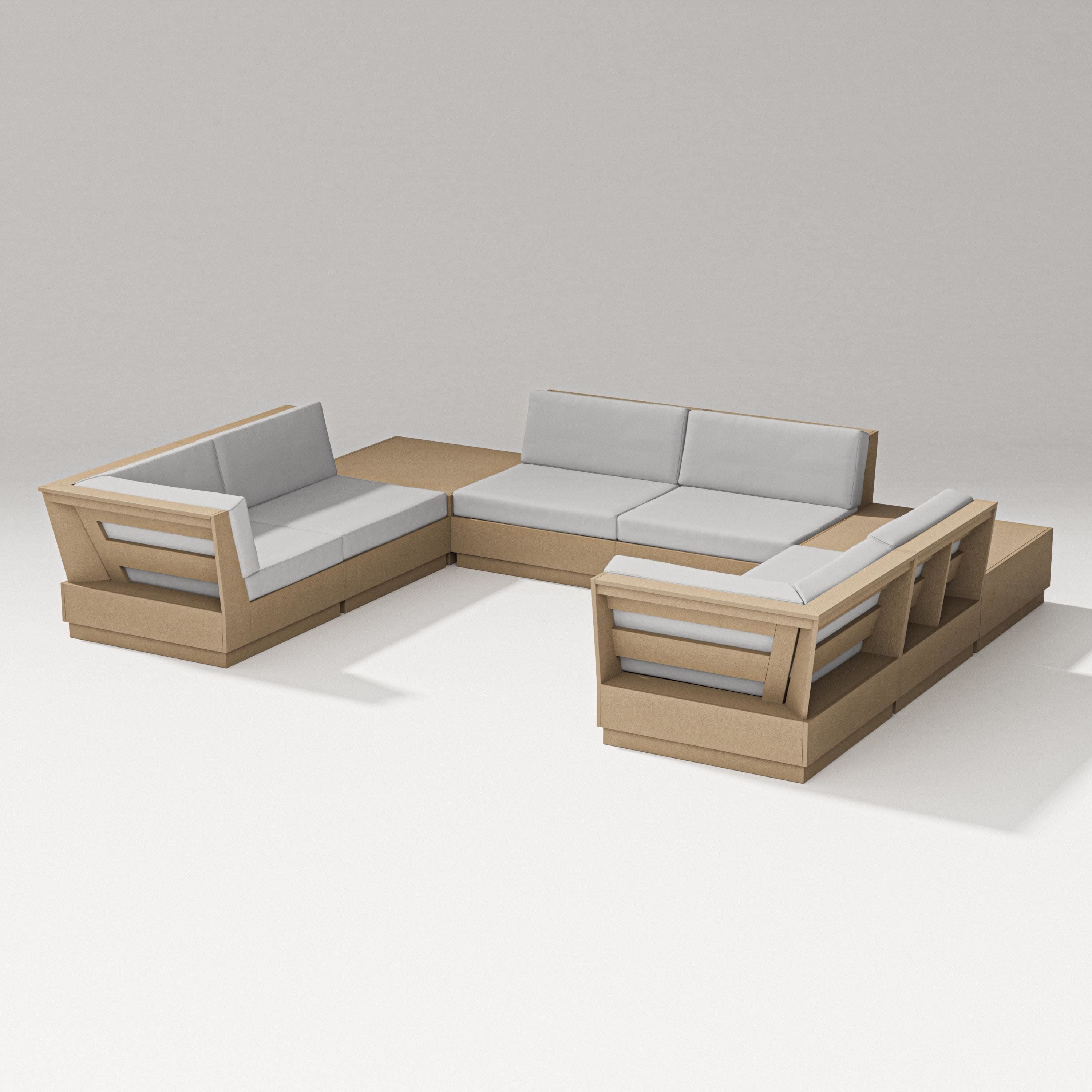 Elevate 8-Piece U-Shaped Sectional in Vintage Sahara / Diamond in the Rough
