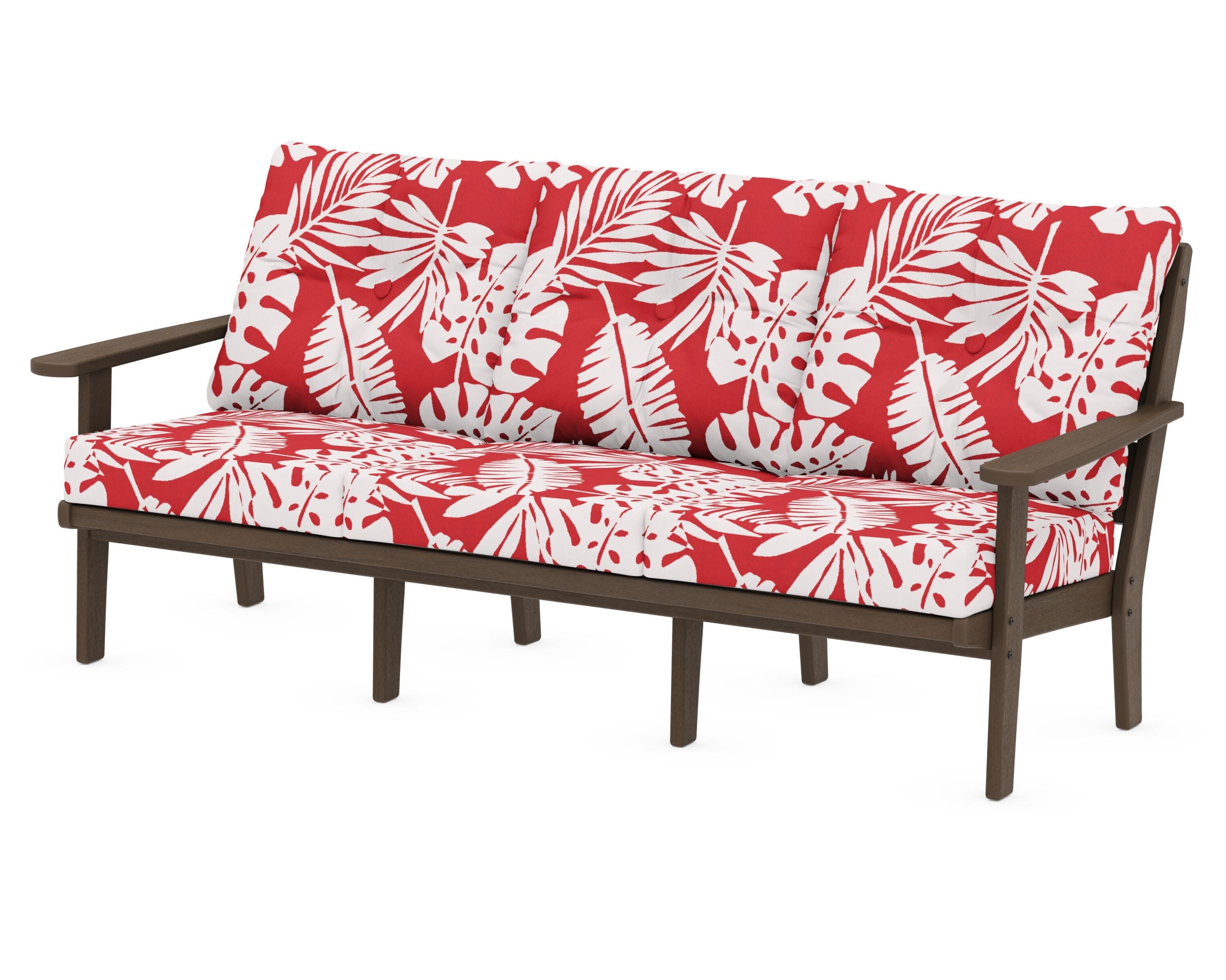 Lakeside Deep Seating Sofa in Kona / Leaf Crimson