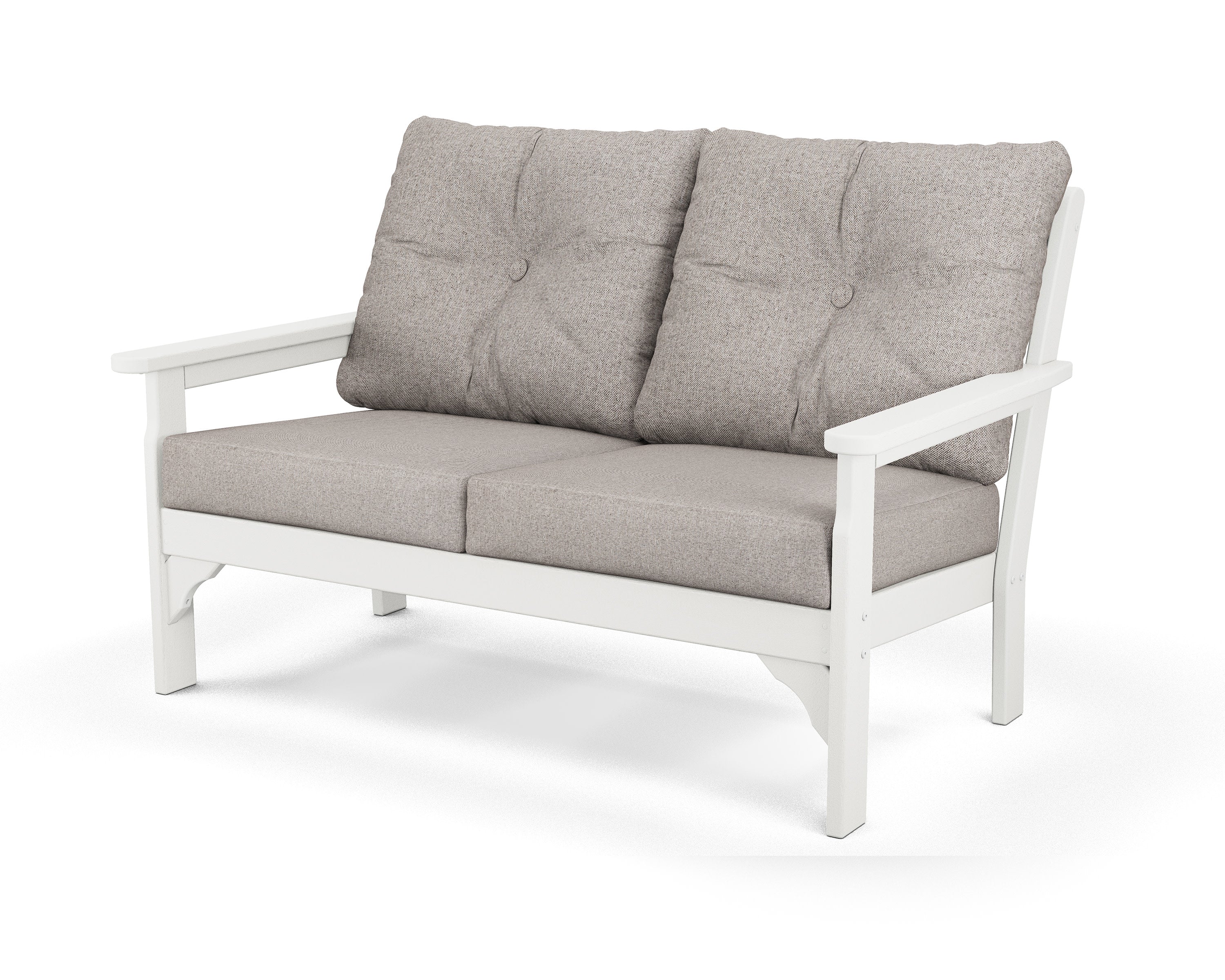 Vineyard Deep Seating Loveseat in Vintage White / Weathered Tweed