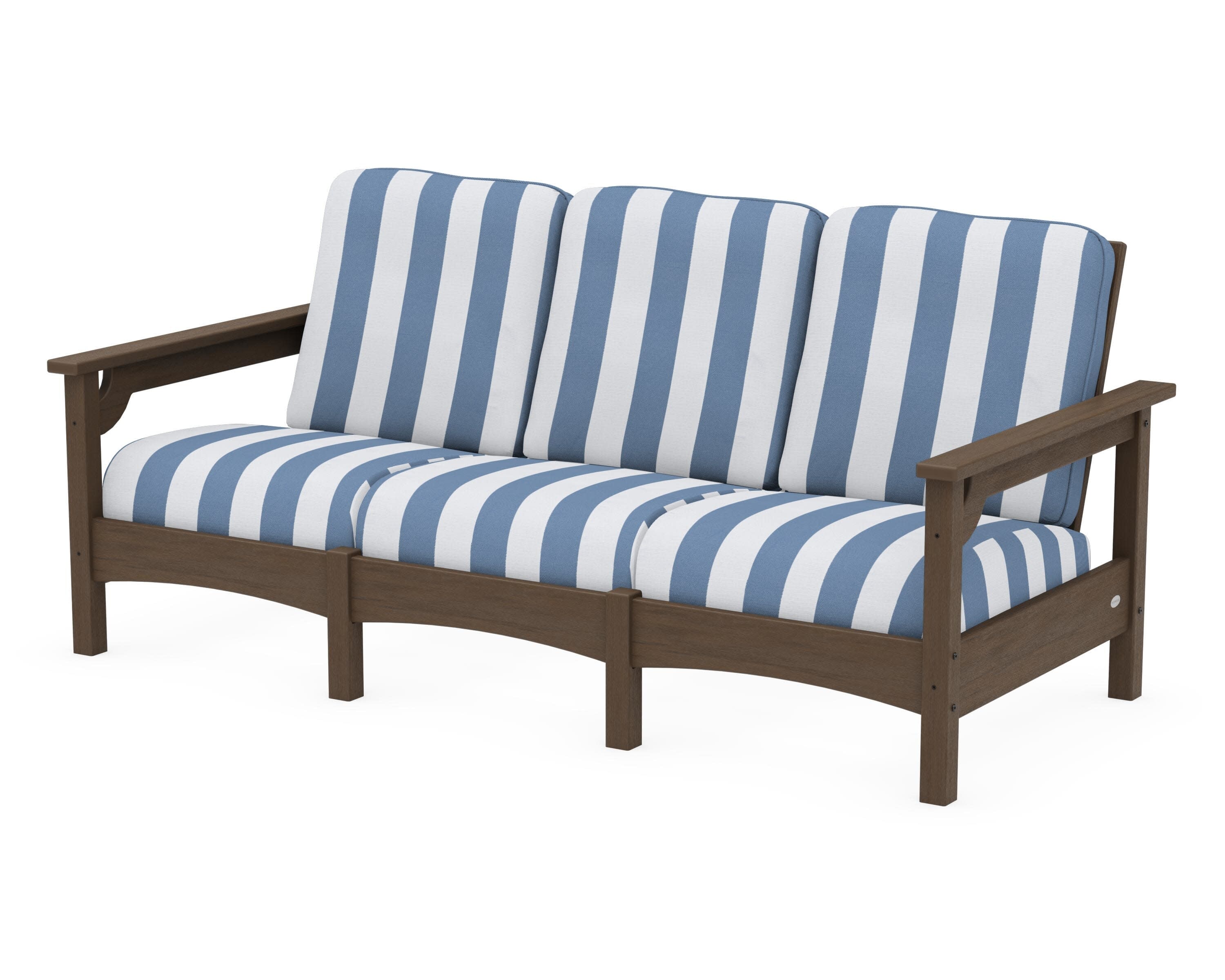 Club Sofa in Kona / Cabana Stripe Sky Blue