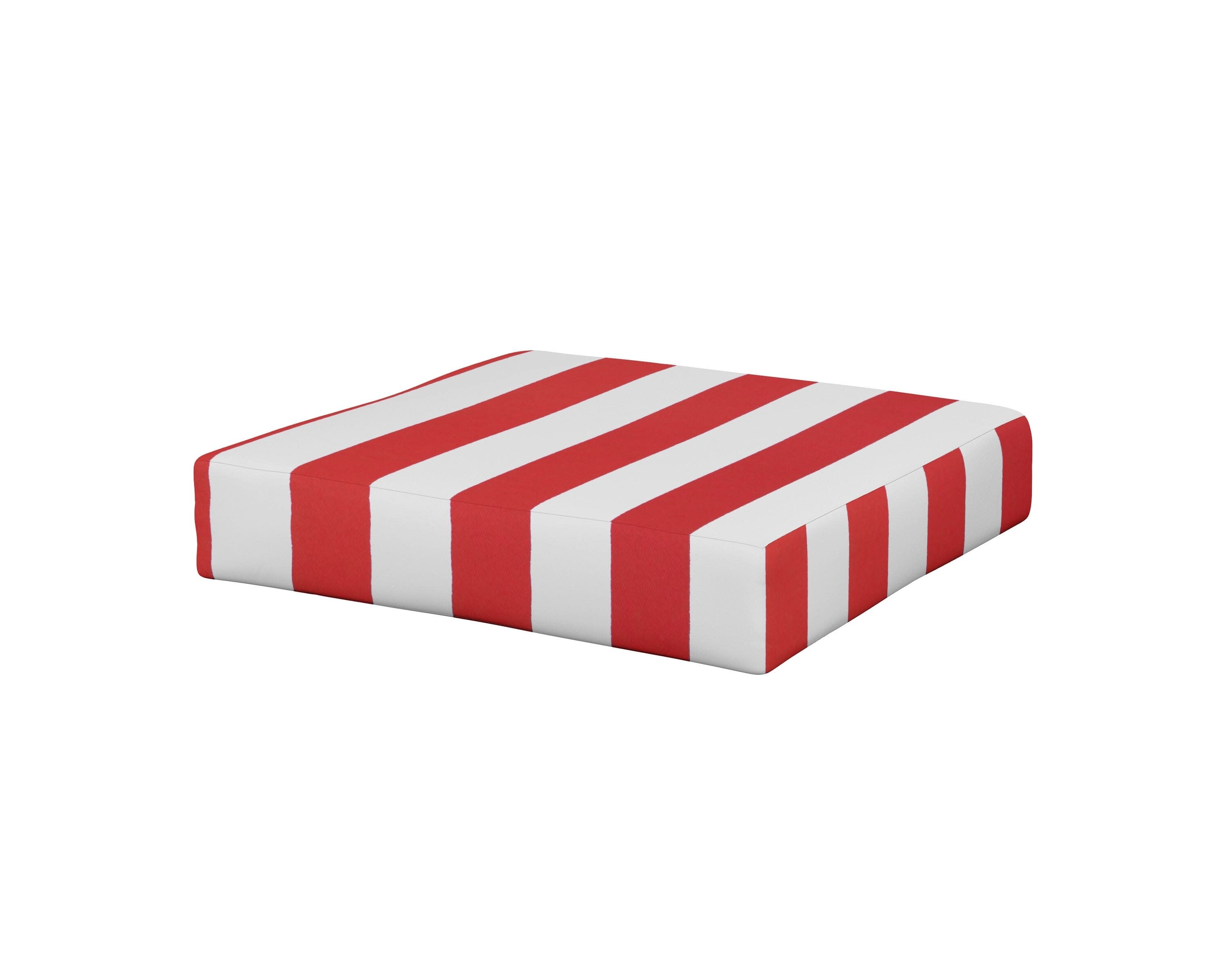 Modular Ottoman Cushion in Cabana Stripe Crimson