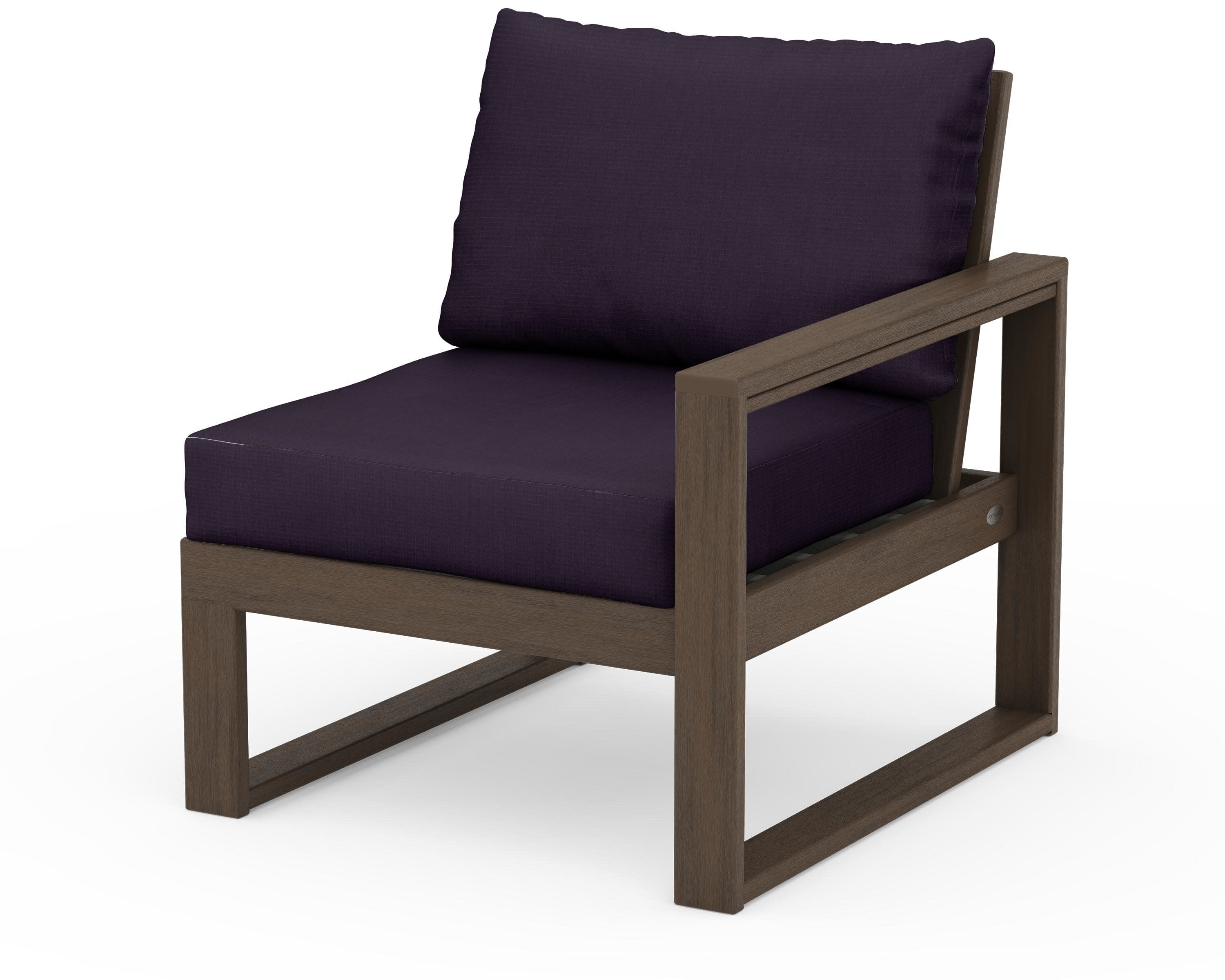 EDGE Modular Right Arm Chair in Kona / Navy Linen