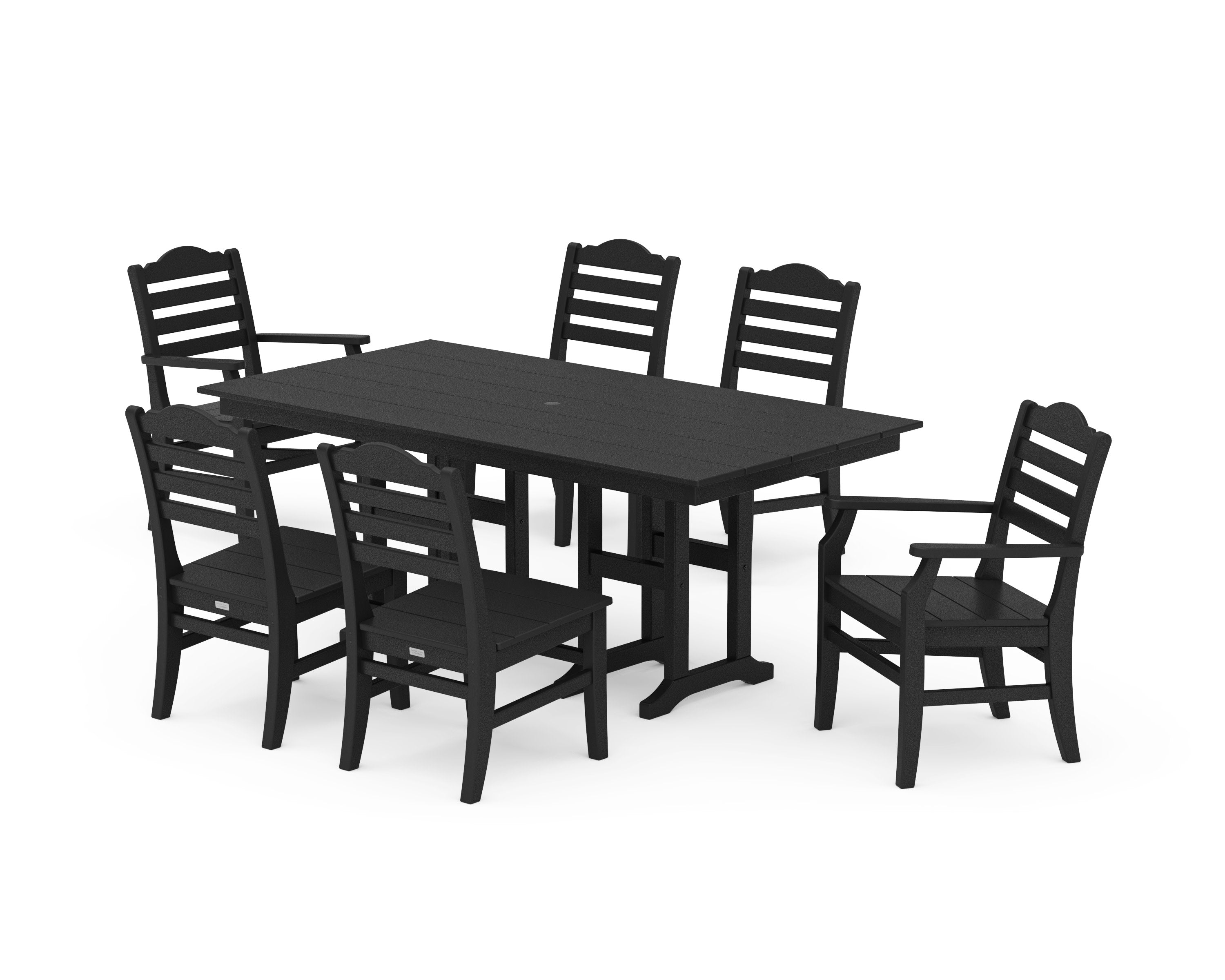 Savannah 7-Piece Farmhouse Dining Set in Black