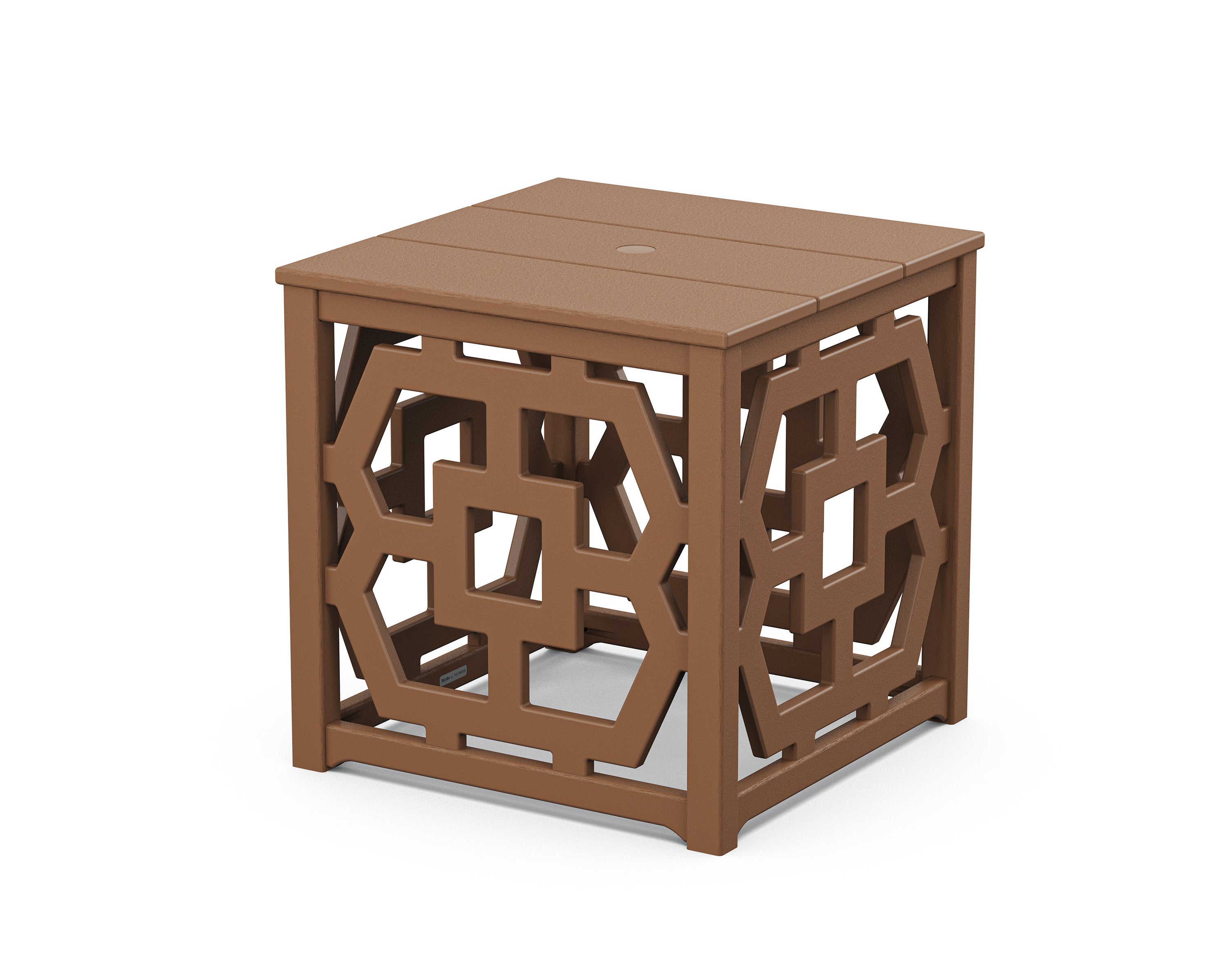 Chinoiserie Umbrella Stand Accent Table in Teak