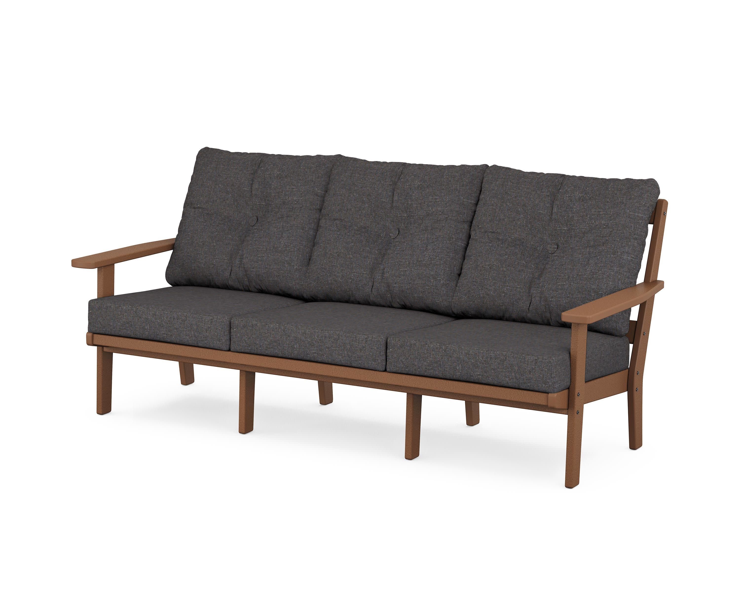 PrairieDeep Seating Sofa in Teak / Ash Charcoal