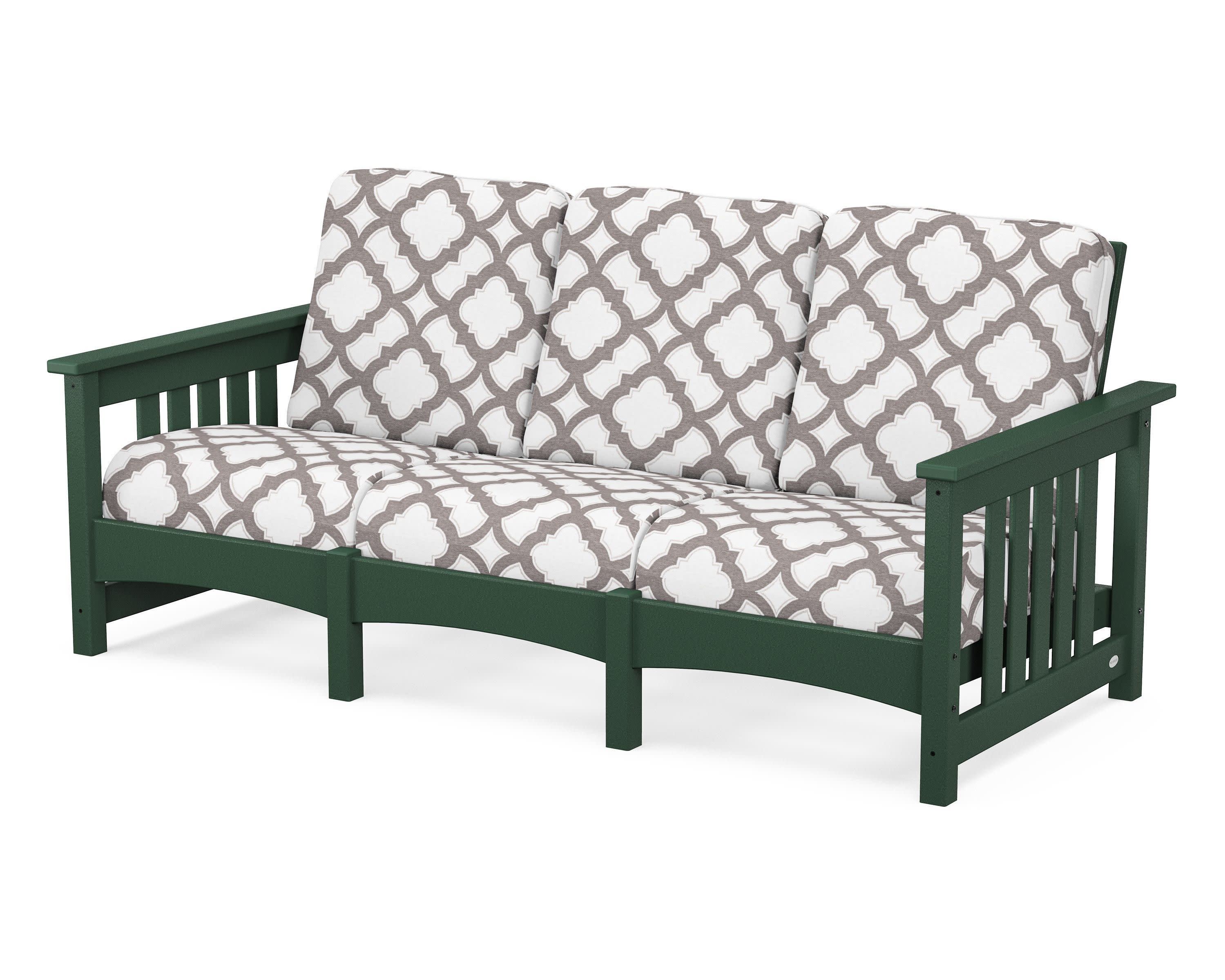 Club Mission Sofa in Green / Trellis Grey Mist