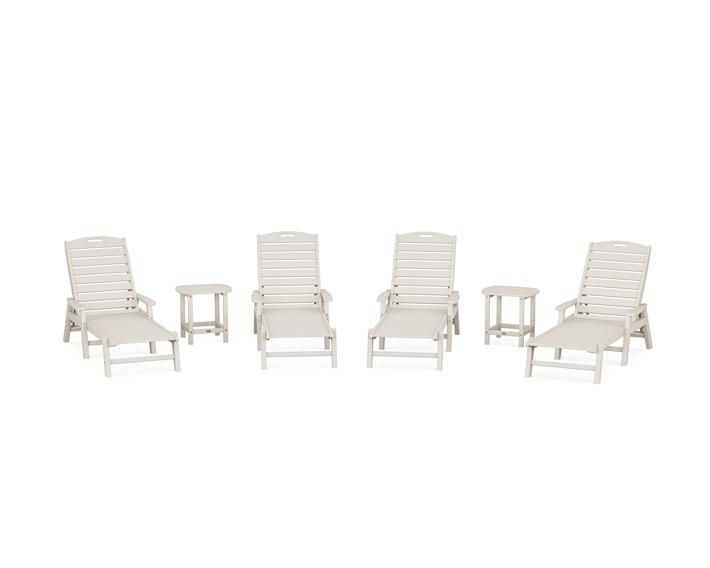 Nautical Chaise 6-Piece Set with Arms in Sand