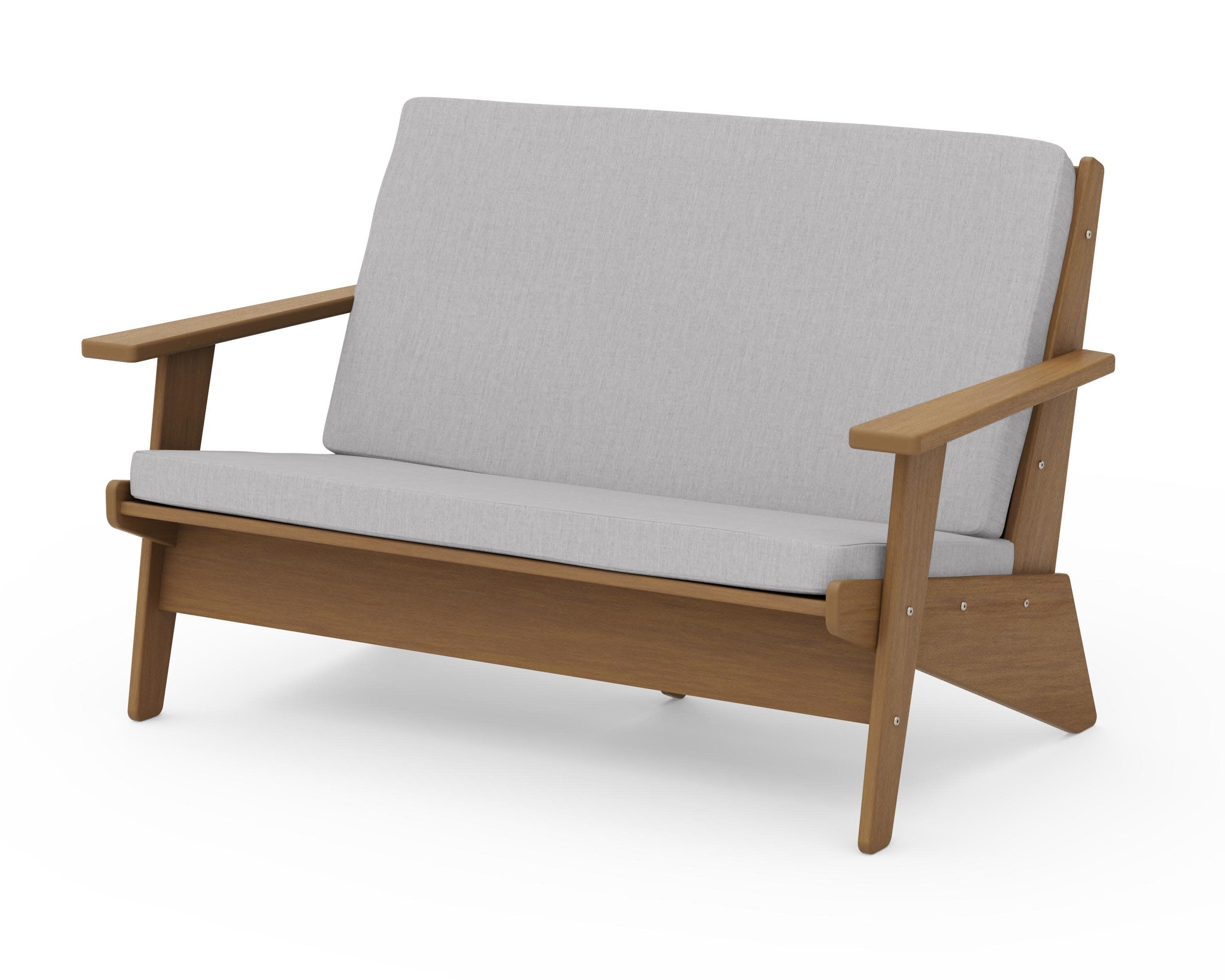 Riviera Modern Lounge Loveseat in Natural / Granite