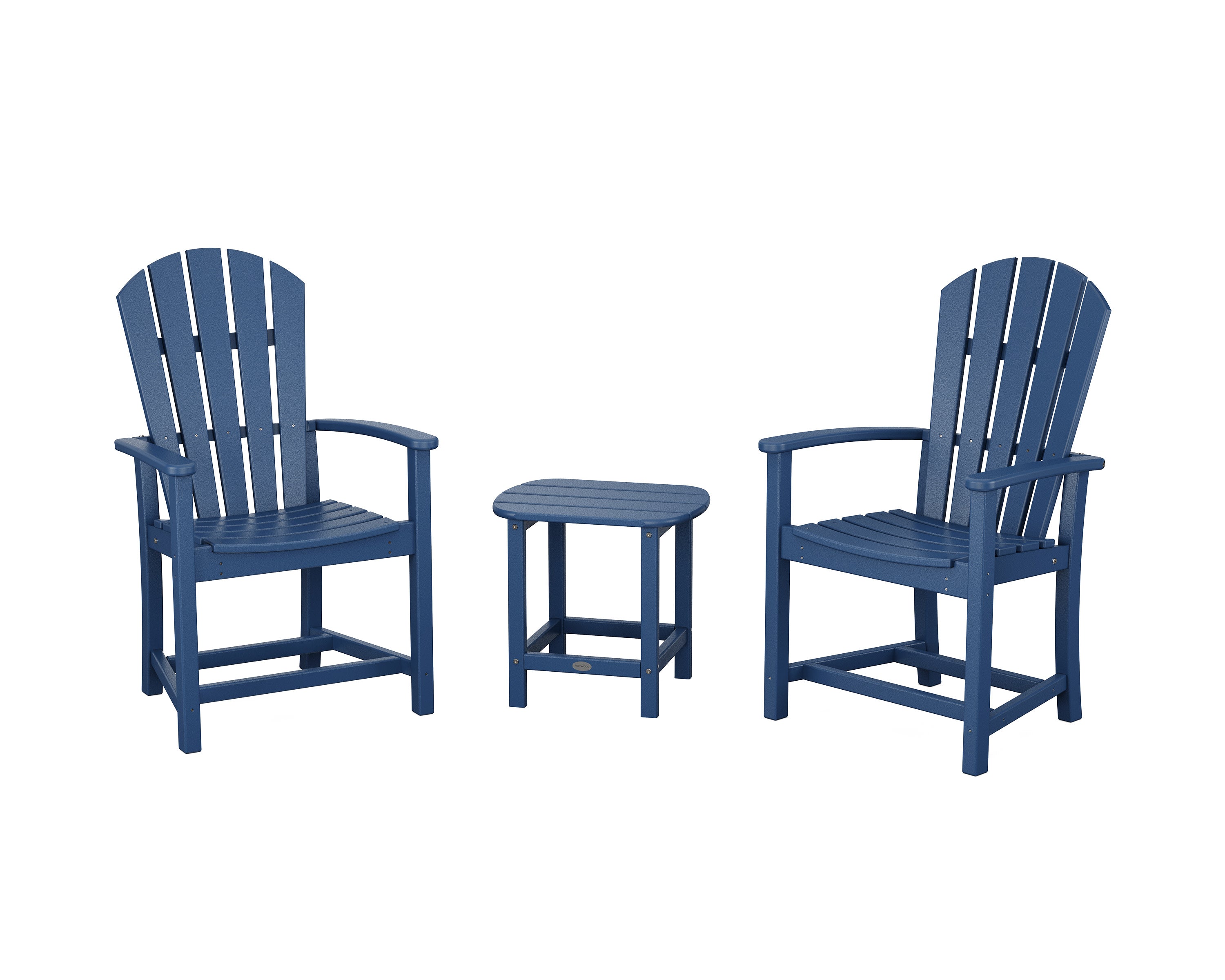 Palm Coast 3-Piece Upright Adirondack Chair Set in Navy