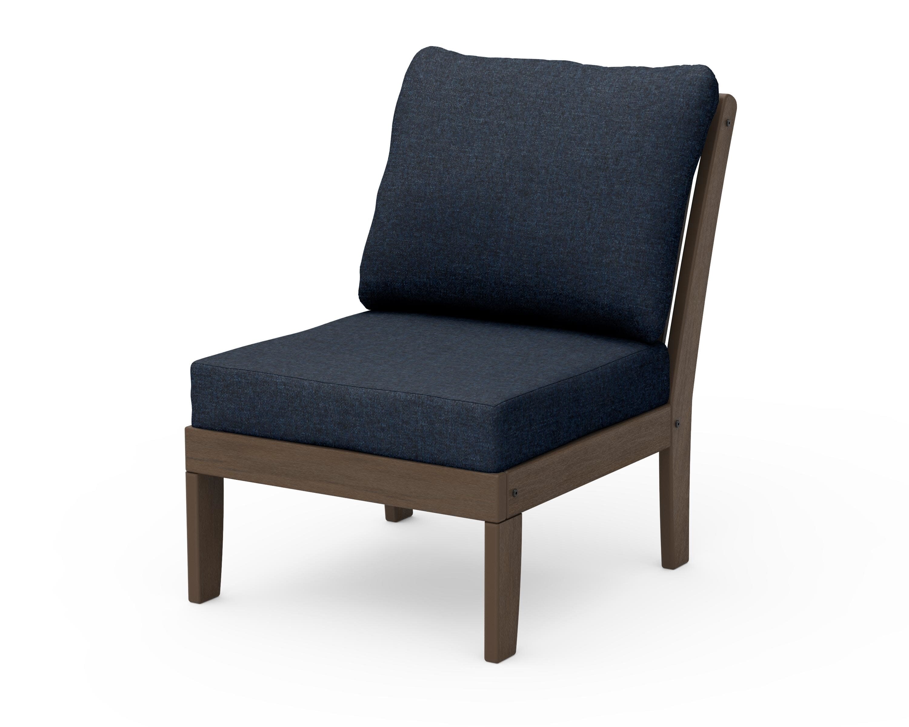 Braxton Modular Armless Chair in Kona / Marine Indigo