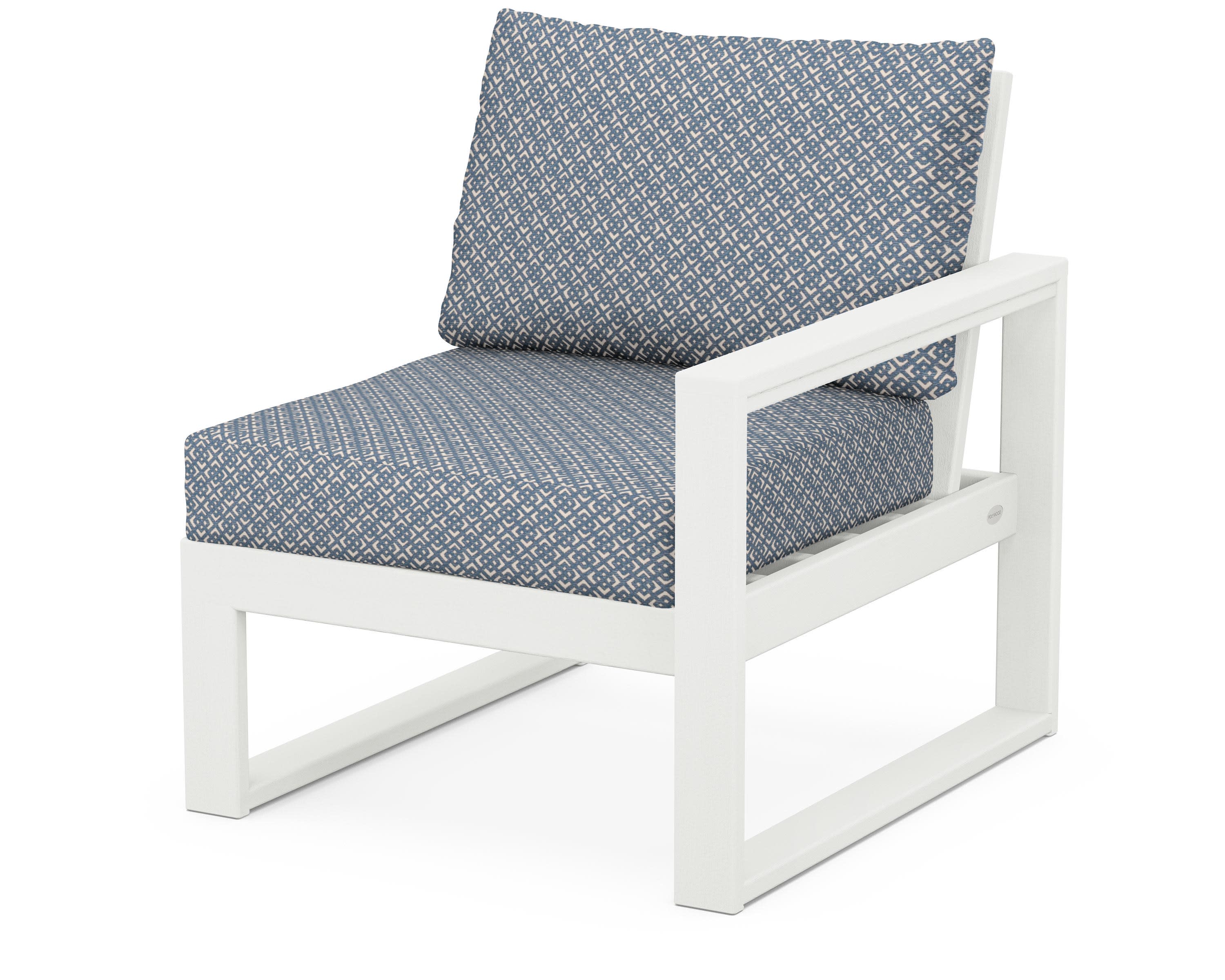 EDGE Modular Right Arm Chair in Vintage White / Hopscotch