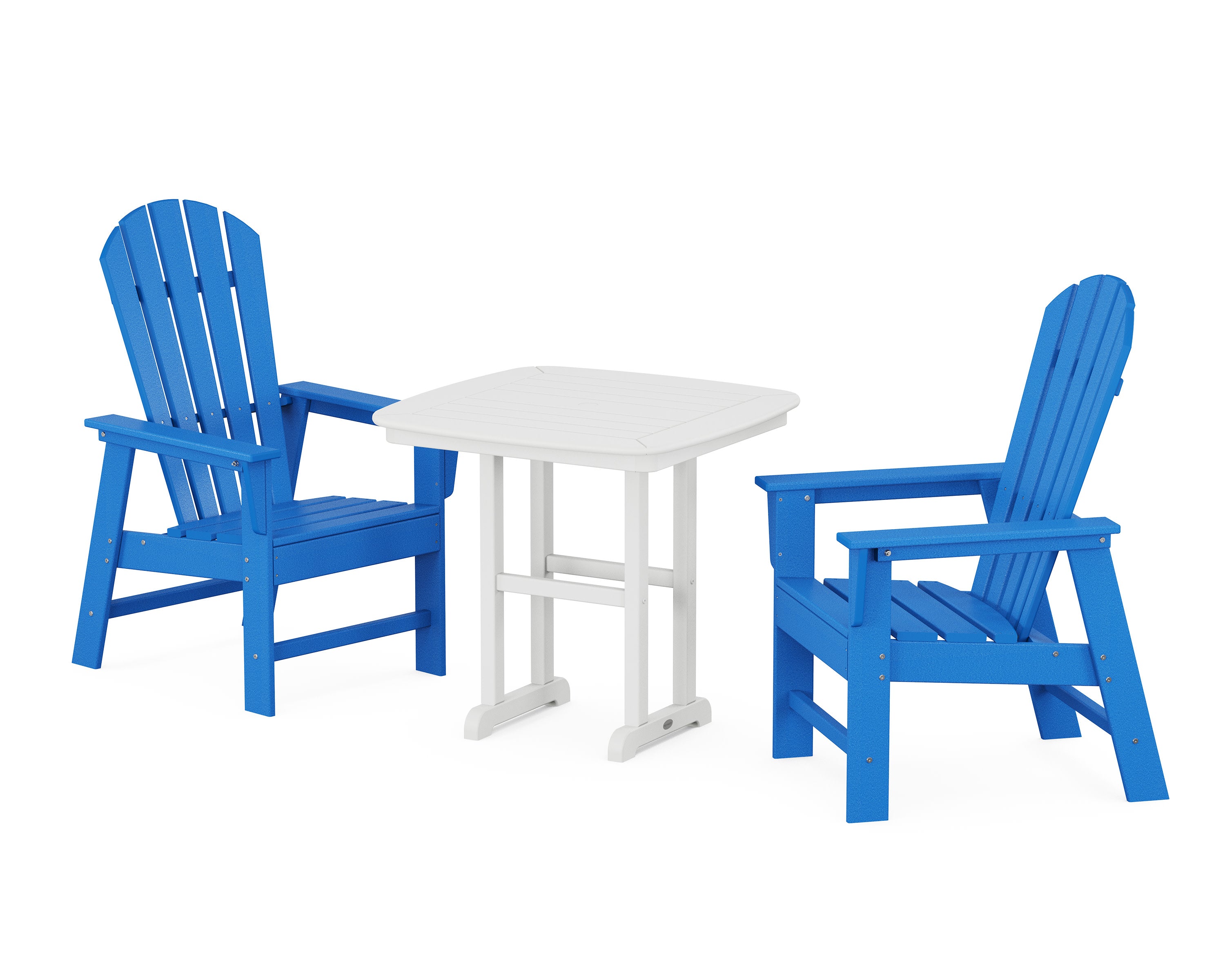 South Beach 3-Piece Dining Set in Pacific Blue / White