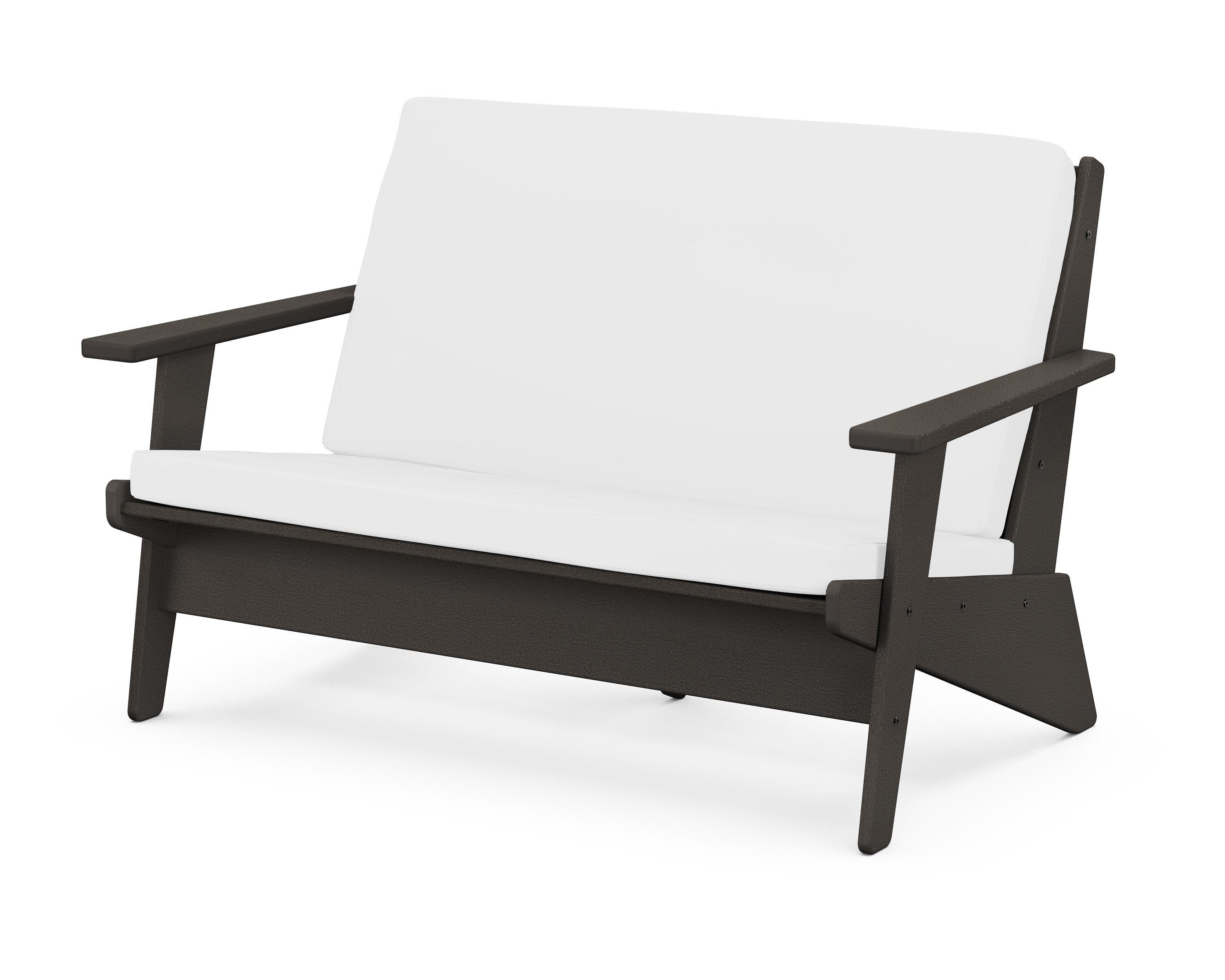 Riviera Modern Lounge Loveseat in Vintage Coffee / Natural