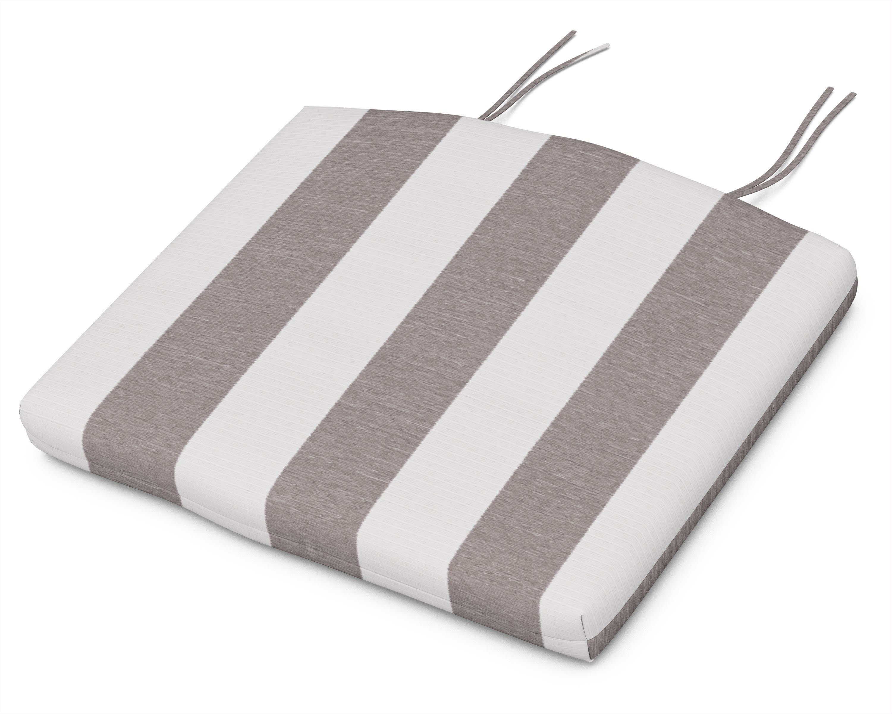 Standard Seat Cushion 17"D x 20.5"W x 2.5"H in Cabana Stripe Grey Mist