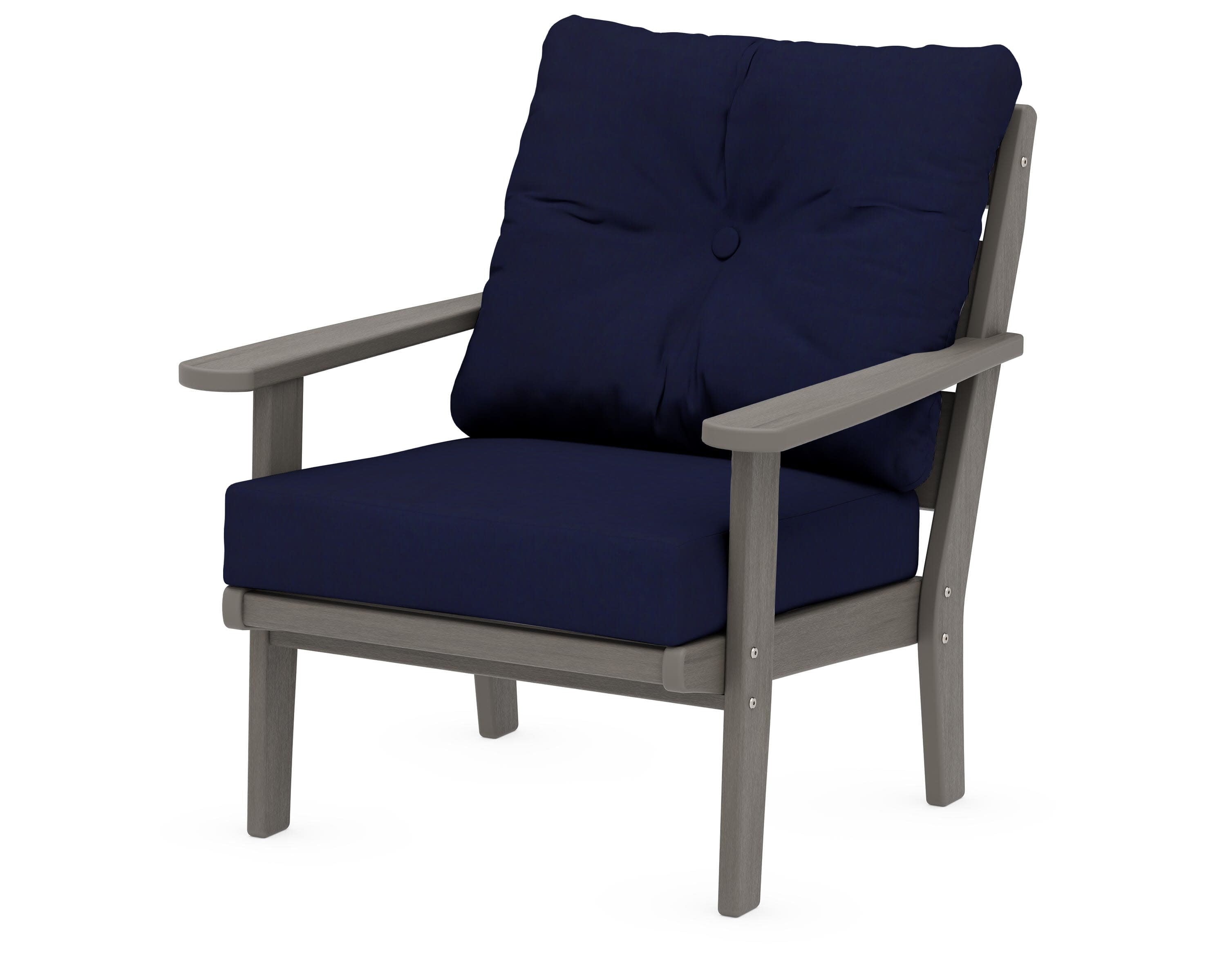 Lakeside Deep Seating Chair in Driftwood / Navy