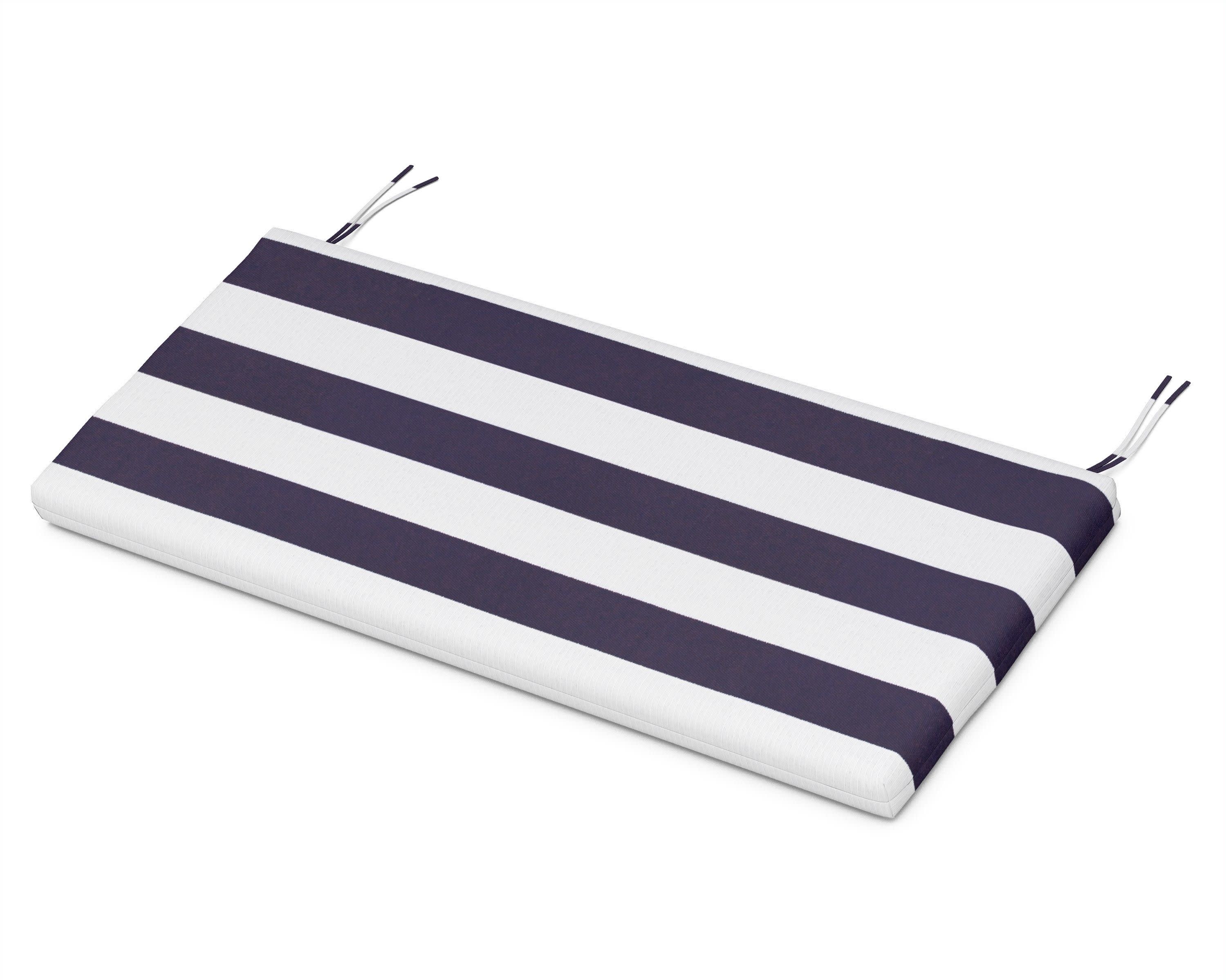 Bench Seat Cushion - 17.5"D x 45.5"W x 2.5"H in Cabana Stripe Navy