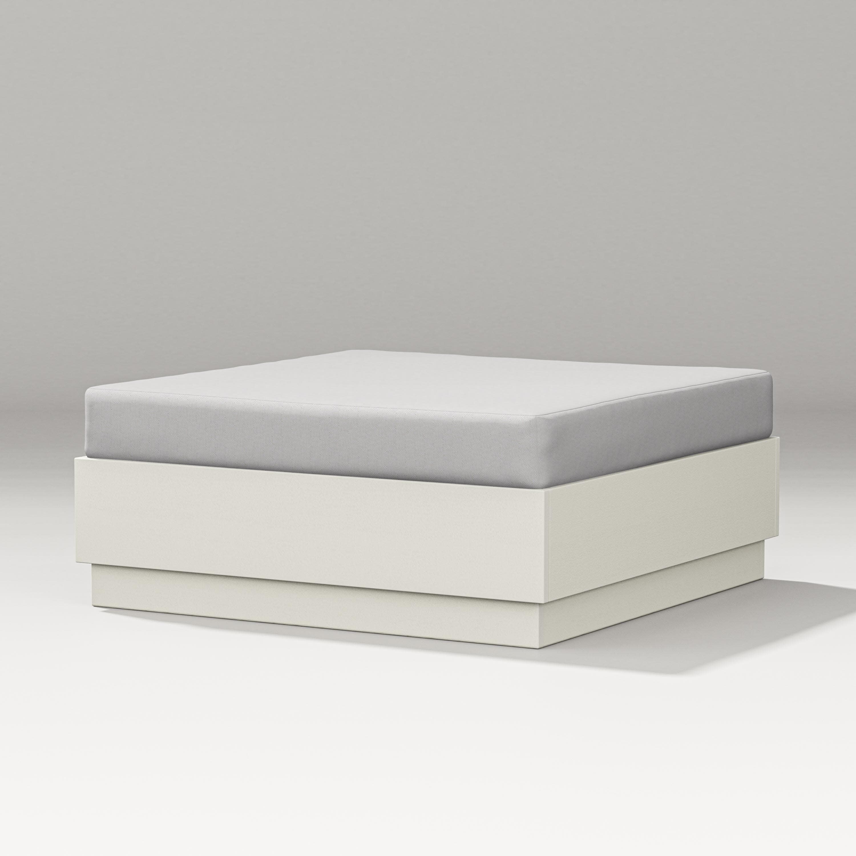 Elevate Lounge Ottoman in Vintage White / Diamond in the Rough