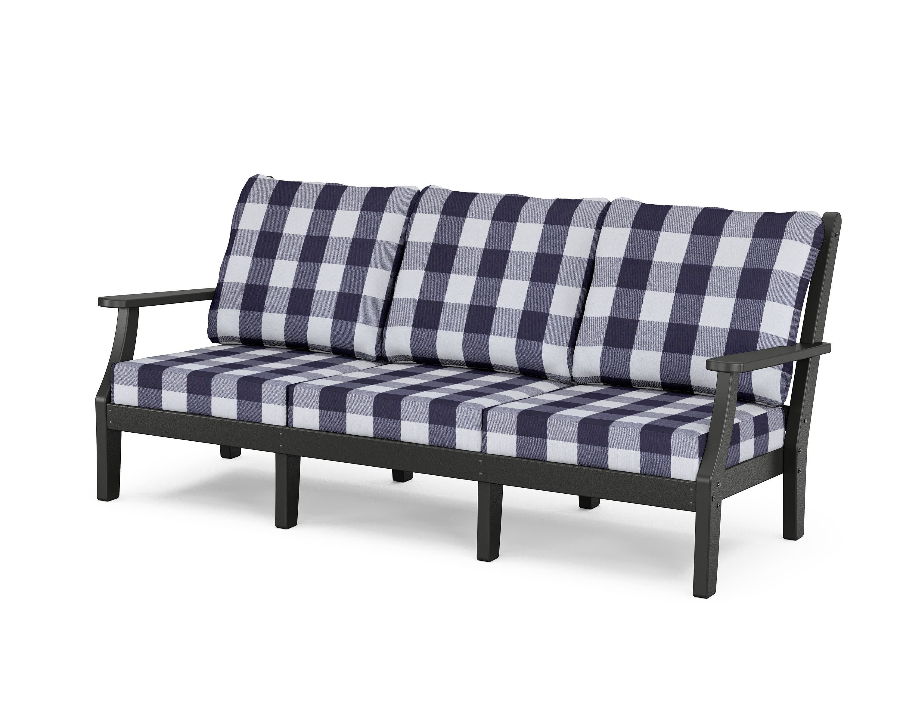 Wovendale Deep Seating Sofa in Black / Buffalo Plaid Navy
