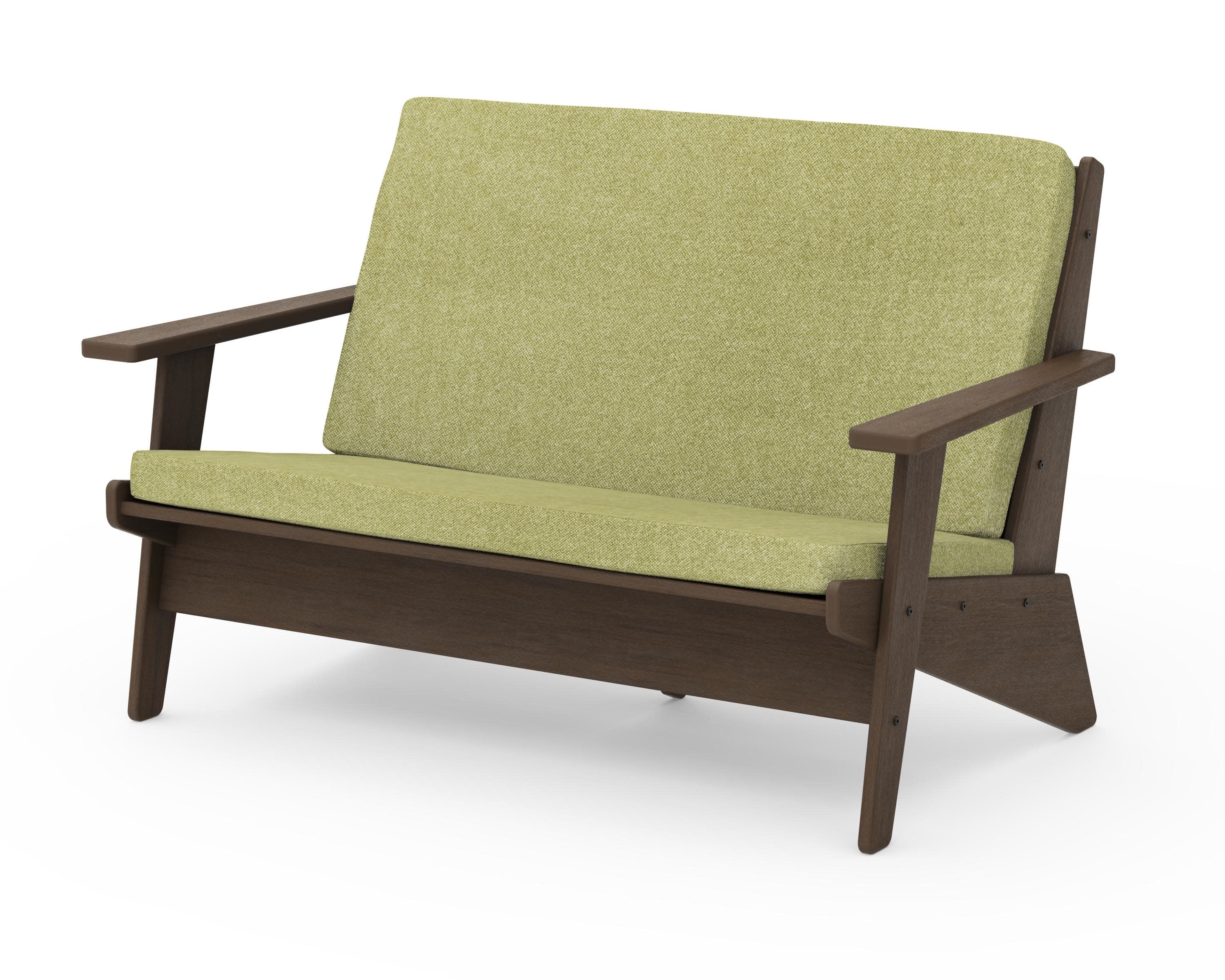 Riviera Modern Lounge Loveseat in Kona / Chartreuse Boucle