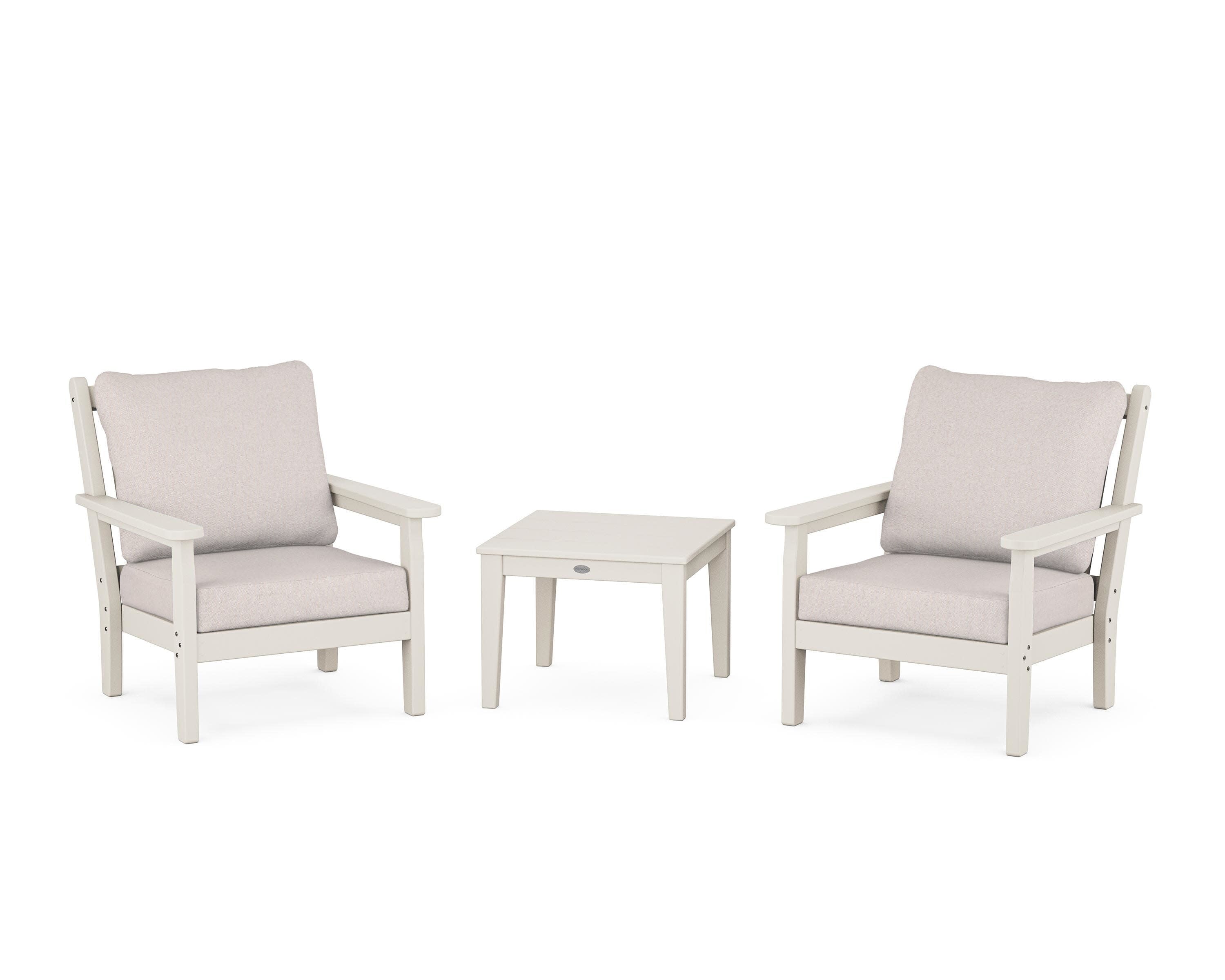Chippendale 3-Piece Deep Seating Set in Sand / Dune Burlap