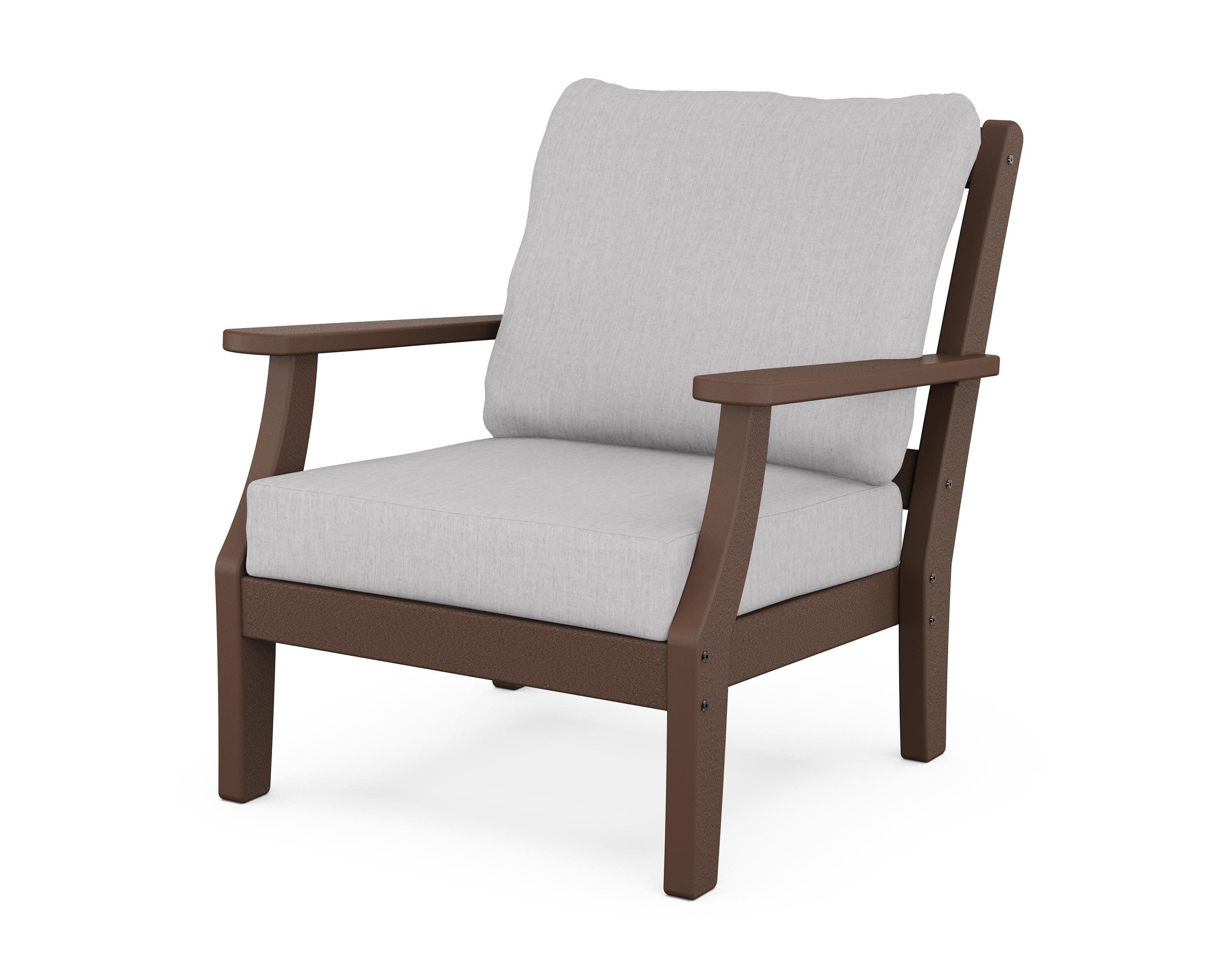 Chinoiserie Deep Seating Chair in Mahogany / Granite