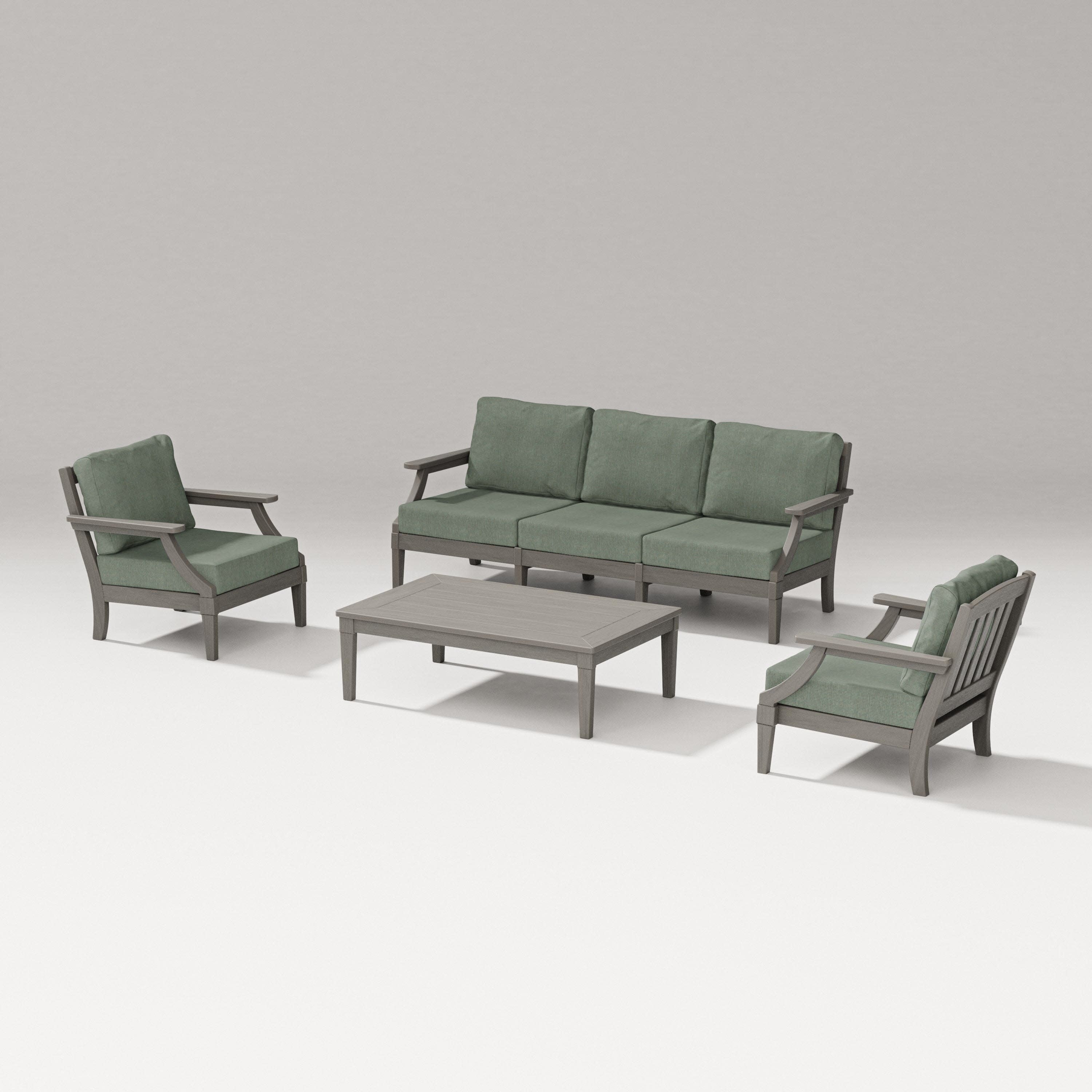 Estate 4-Piece Lounge Sofa Set in Driftwood / Cast Sage
