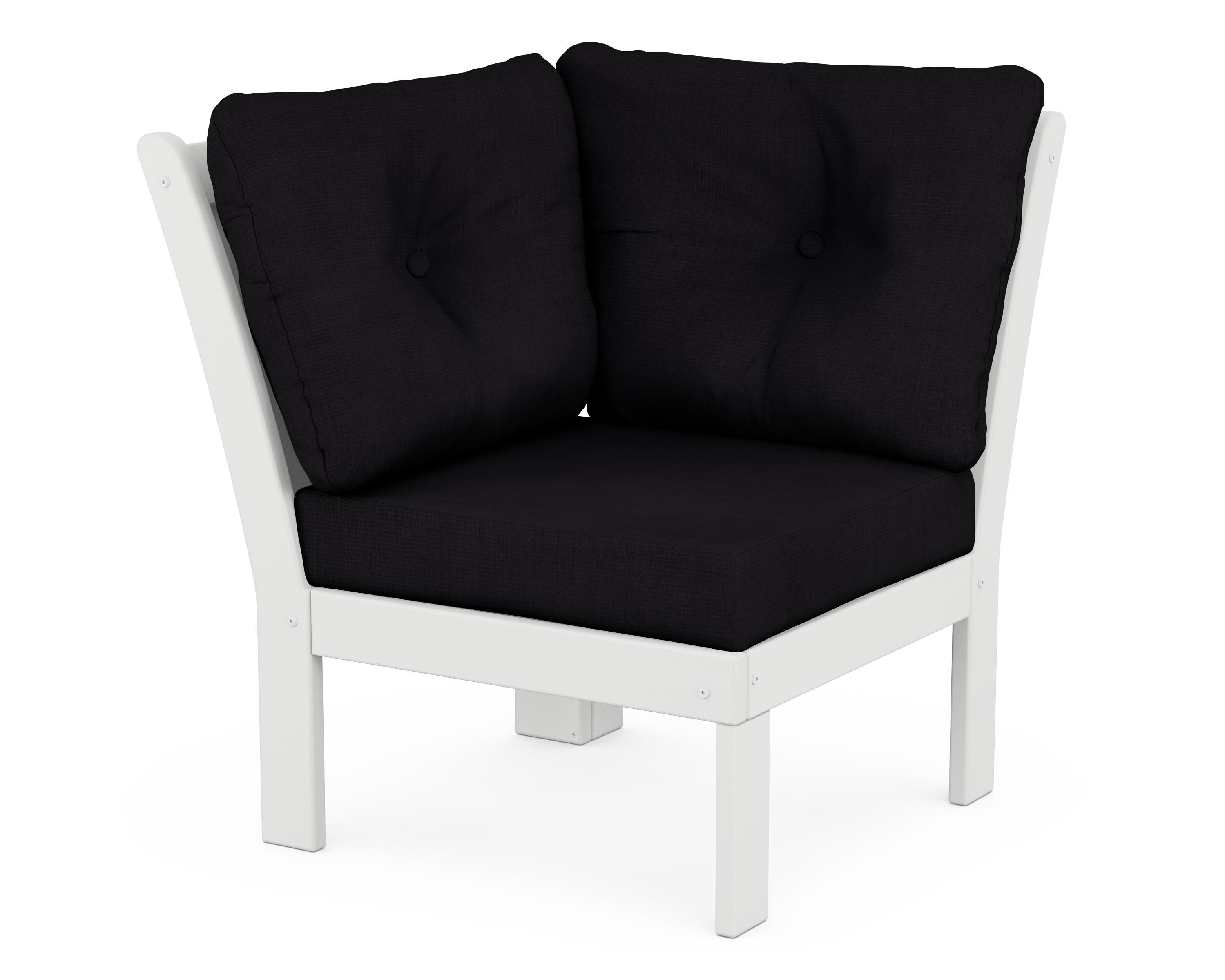 Vineyard Modular Corner Chair in White / Midnight Linen