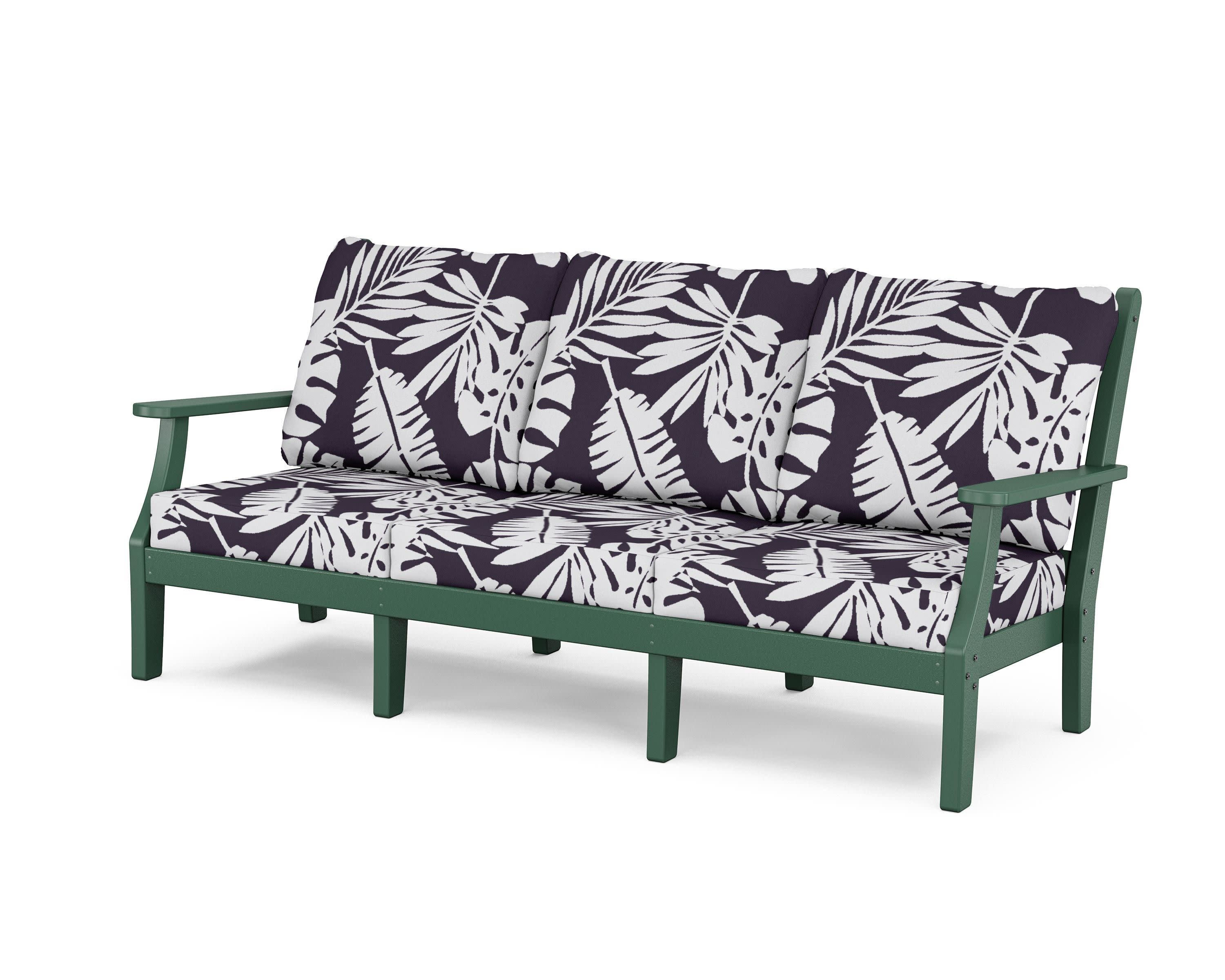 Wovendale Deep Seating Sofa in Green / Leaf Navy