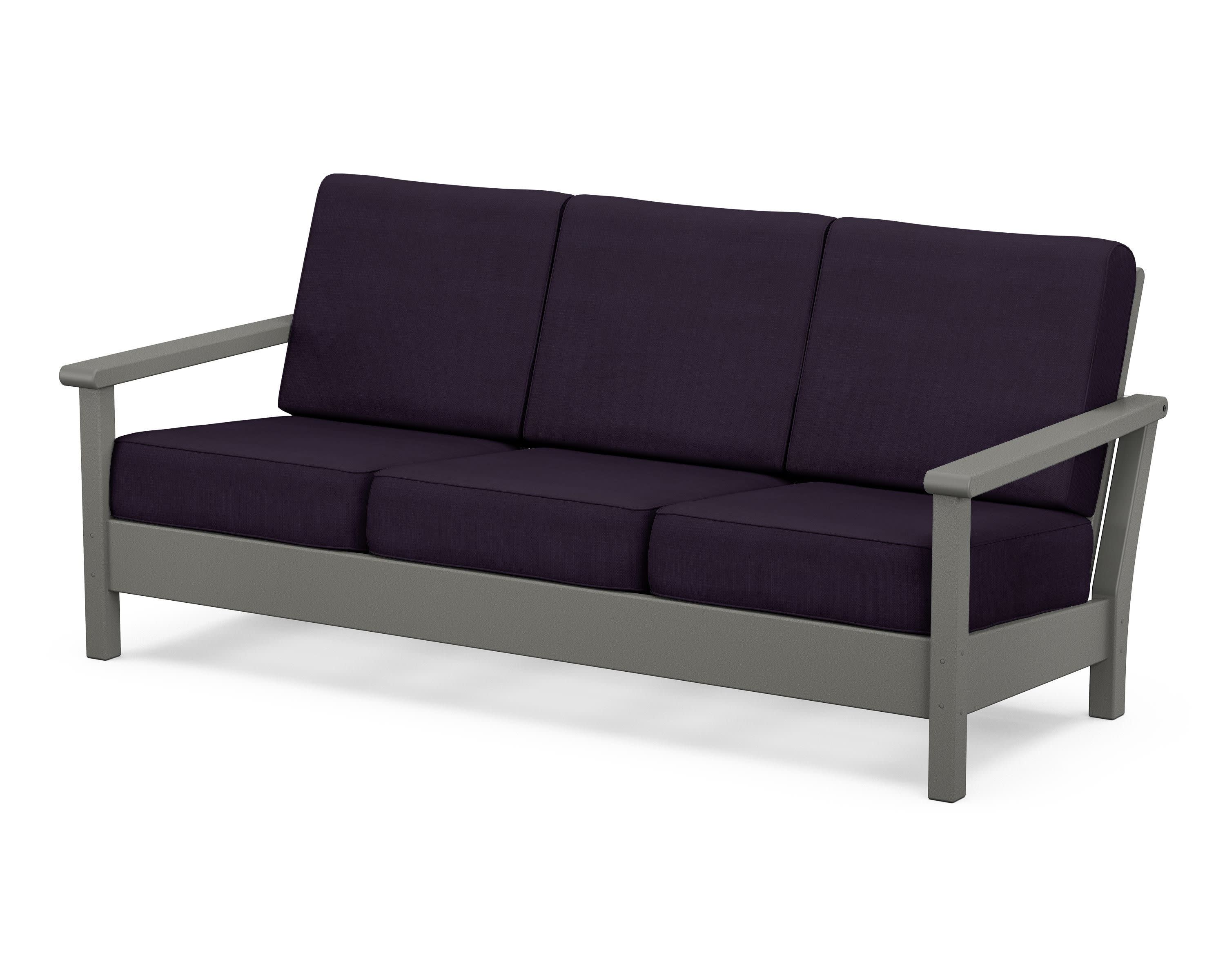 Harbour Deep Seating Sofa in Slate Grey / Navy Linen