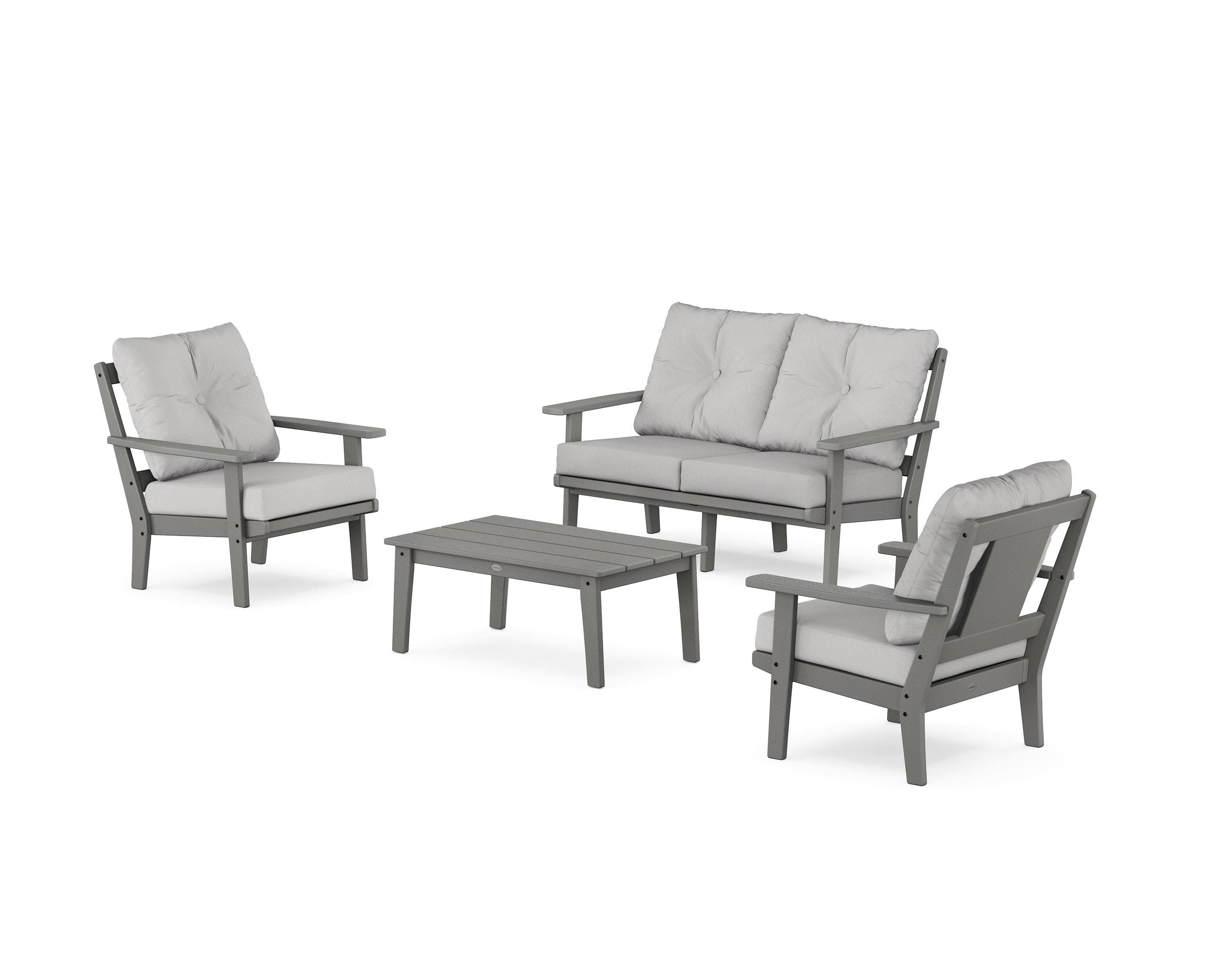 Prairie 4-Piece Deep Seating Set with Loveseat in Slate Grey / Diamond in the Rough