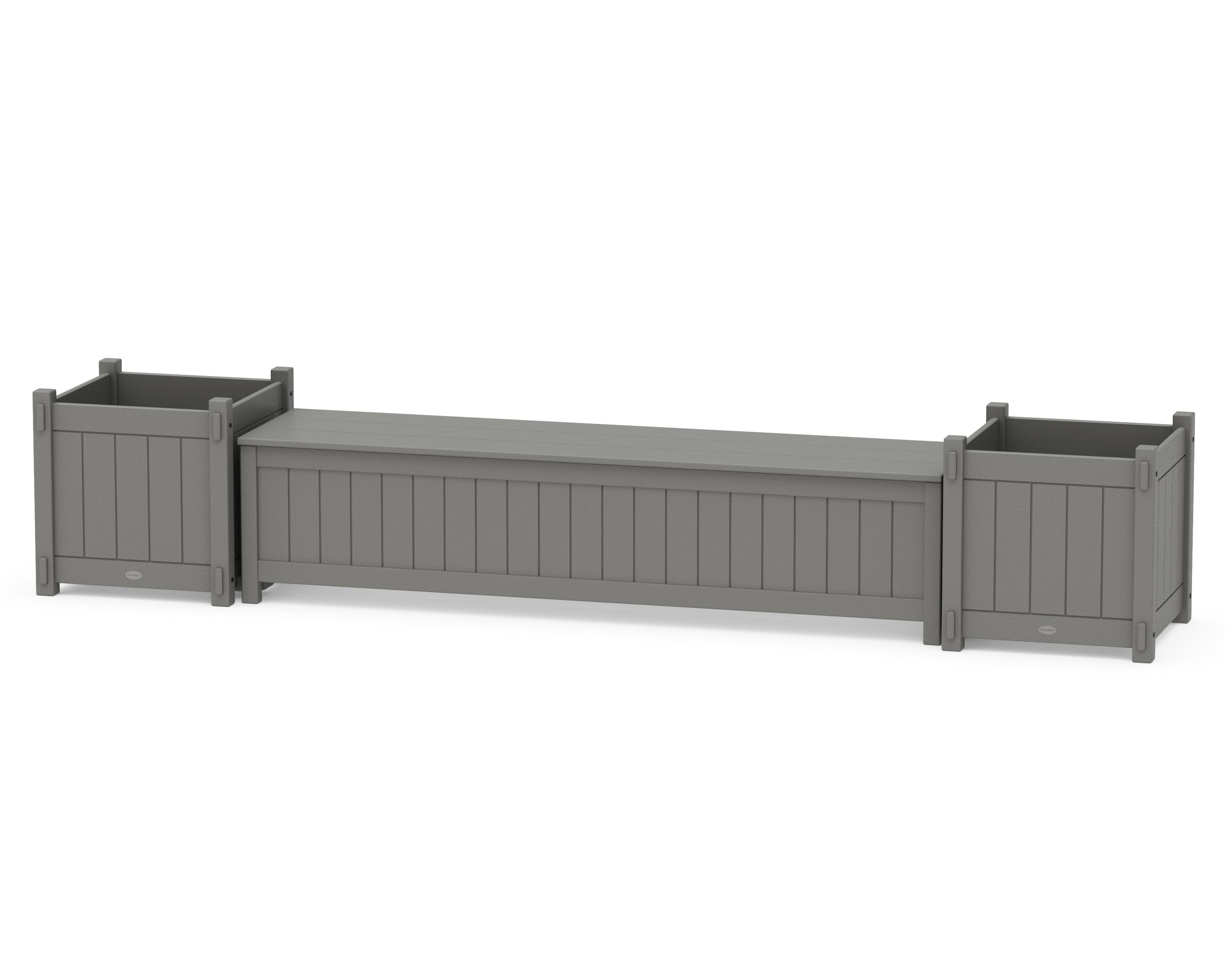 72" Vineyard Straight Planter Storage Bench Set- Large