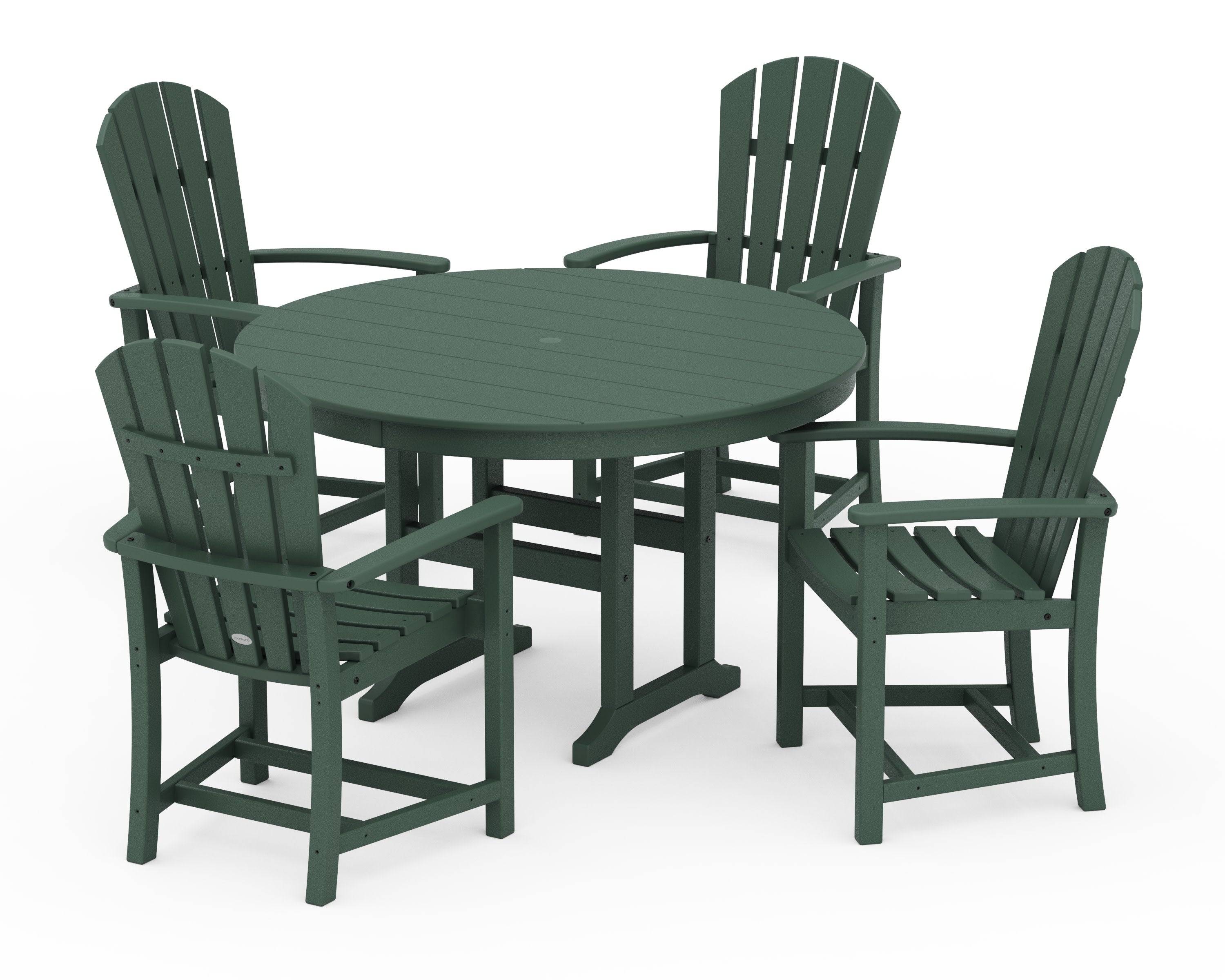 Palm Coast 5-Piece Round Farmhouse Dining Set in Green