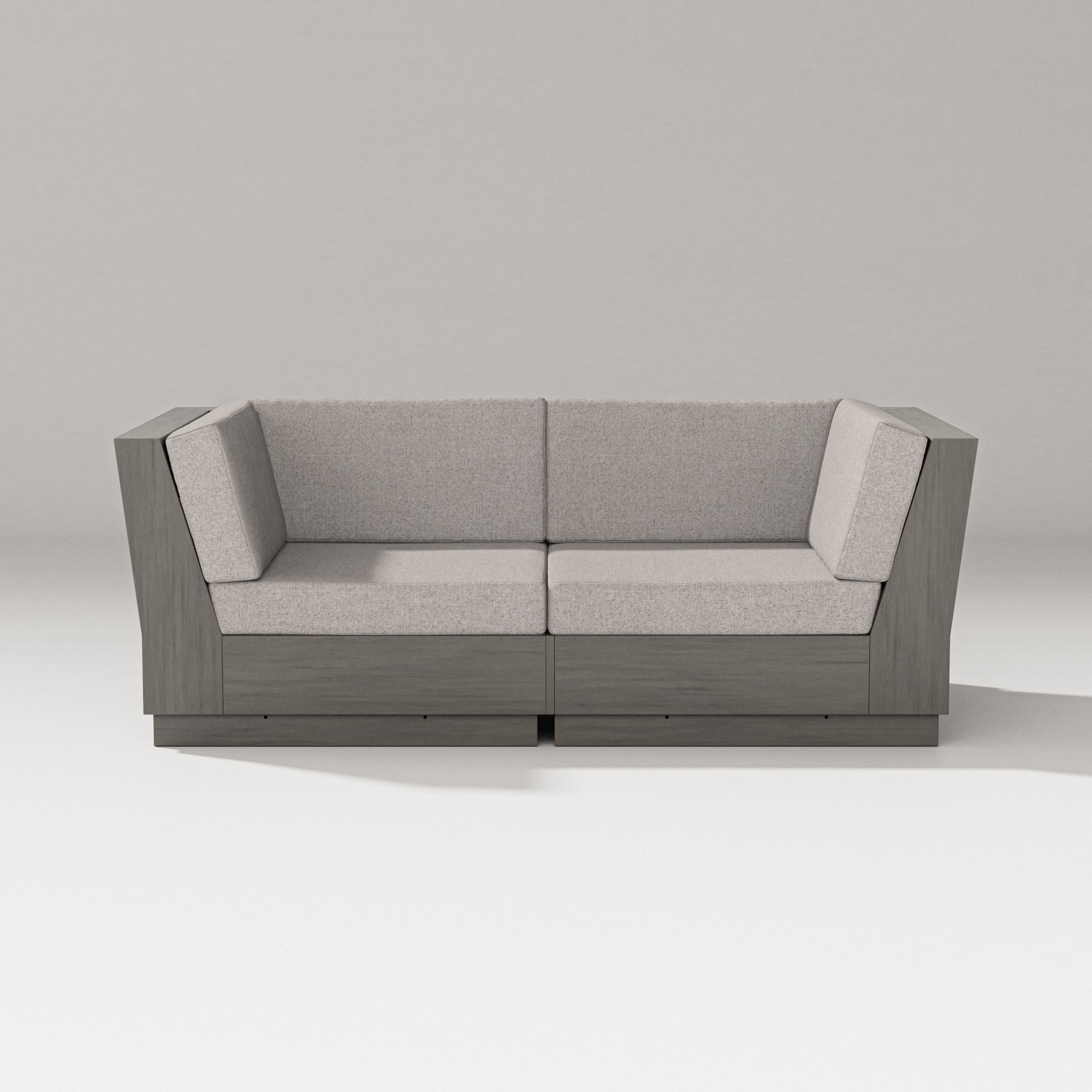 Elevate Loveseat Sectional in Driftwood / Weathered Tweed