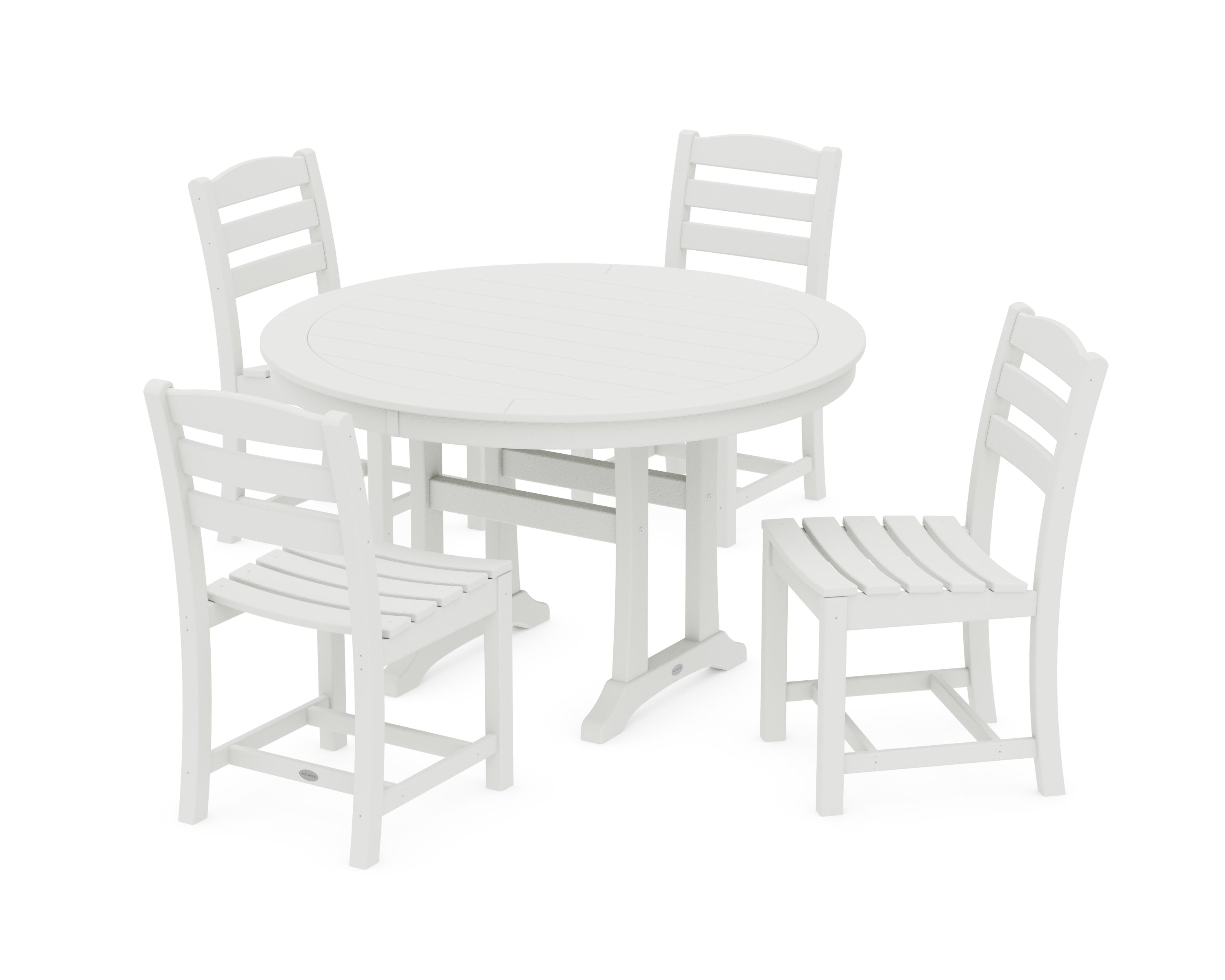 La Casa Caf 5-Piece Side Chair Dining Set in Vintage White