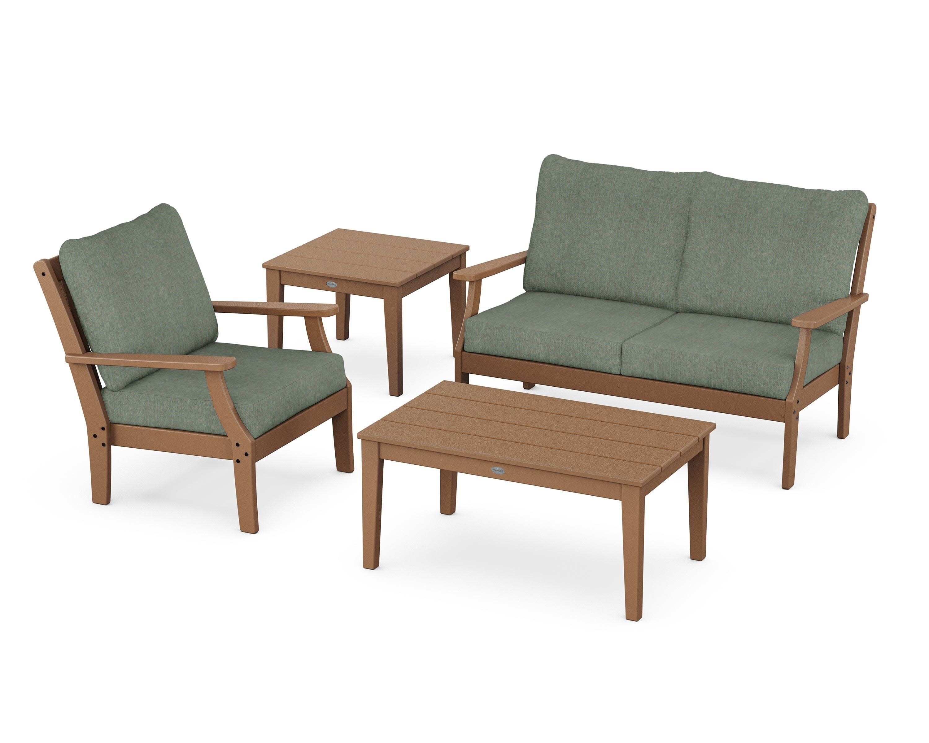Braxton 4-Piece Deep Seating Set in Teak / Cast Sage