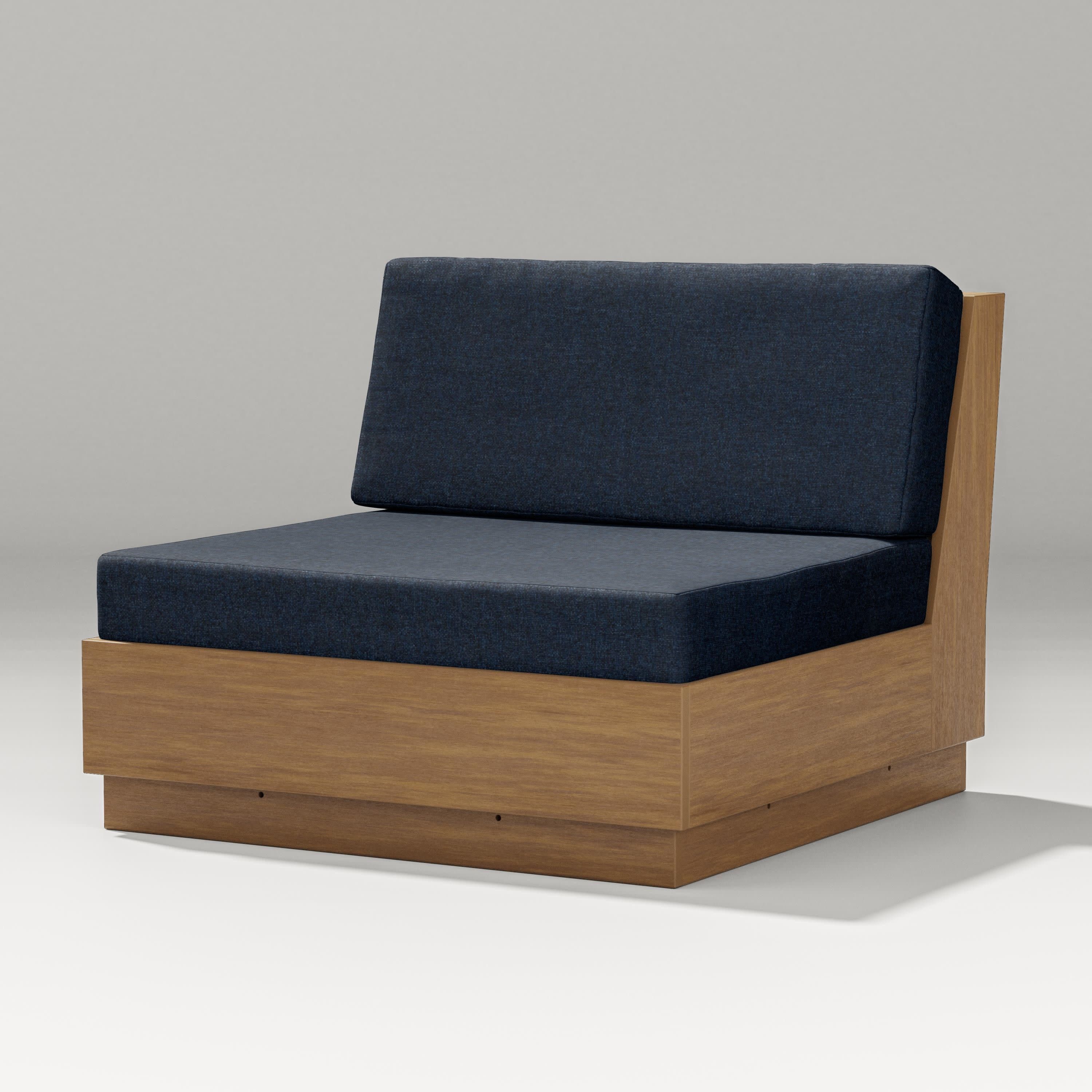 Elevate Modular Armless Chair in Natural / Marine Indigo