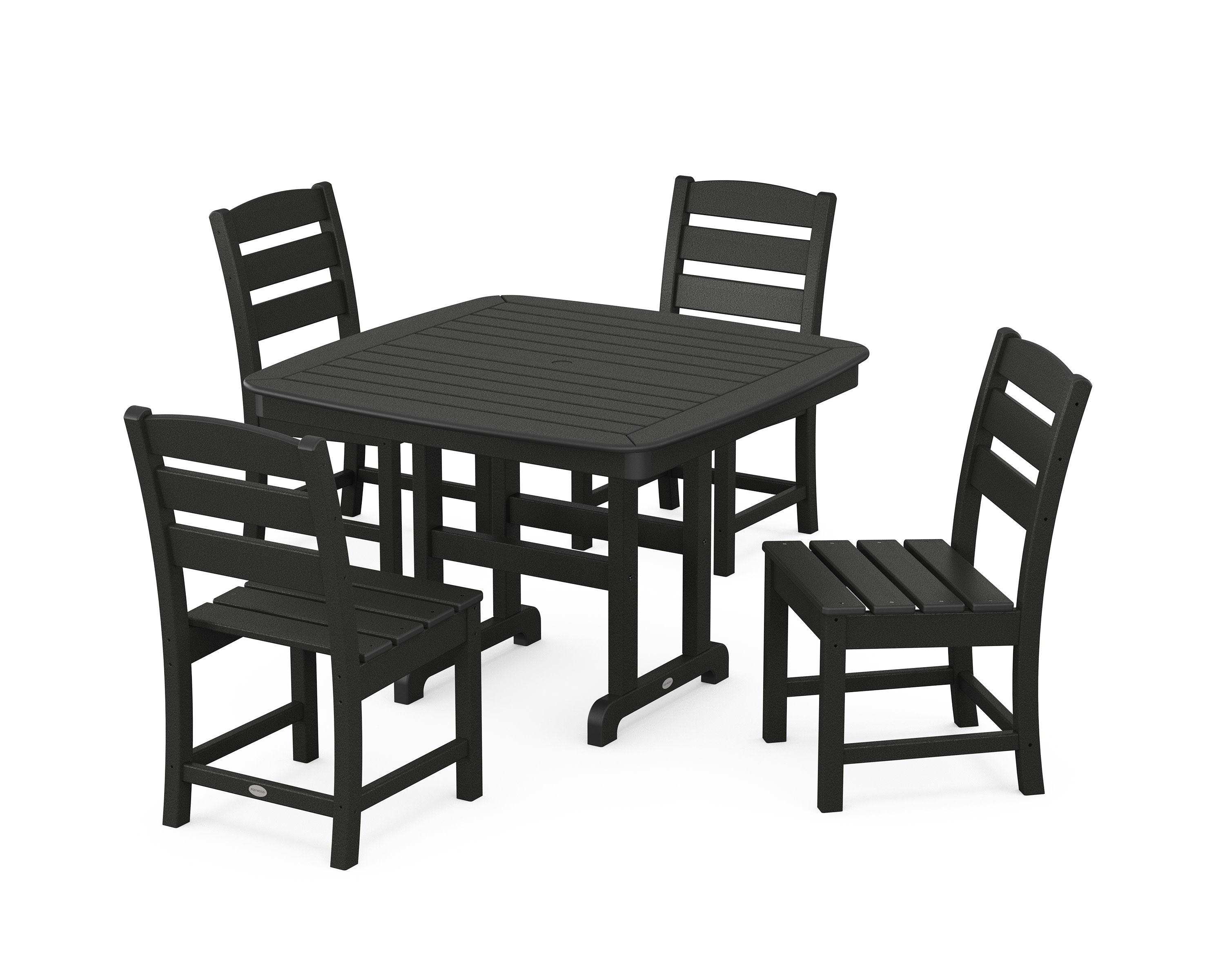 Lakeside Side Chair 5-Piece Dining Set with Trestle Legs in Black