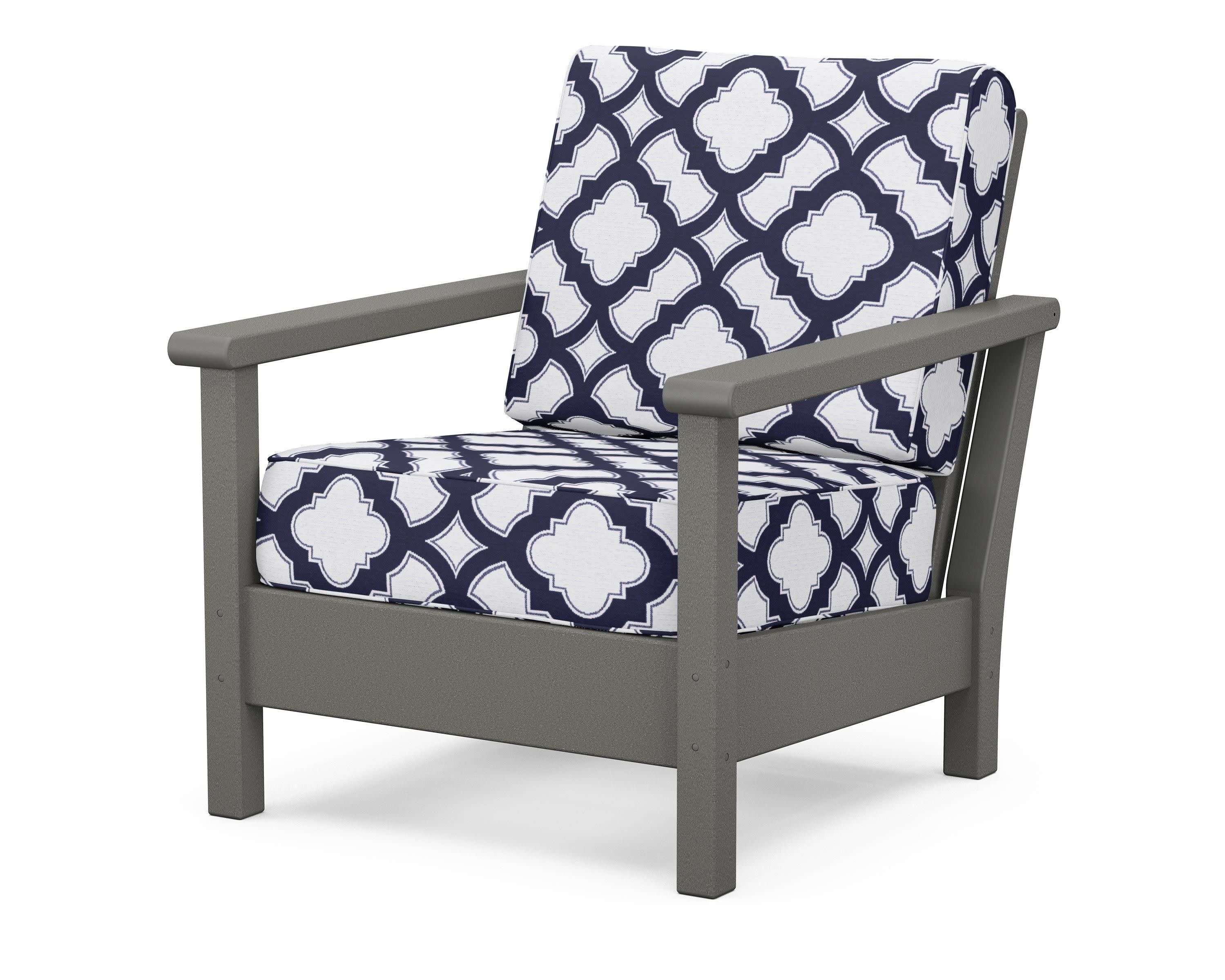 Harbour Deep Seating Chair in Slate Grey / Trellis Navy