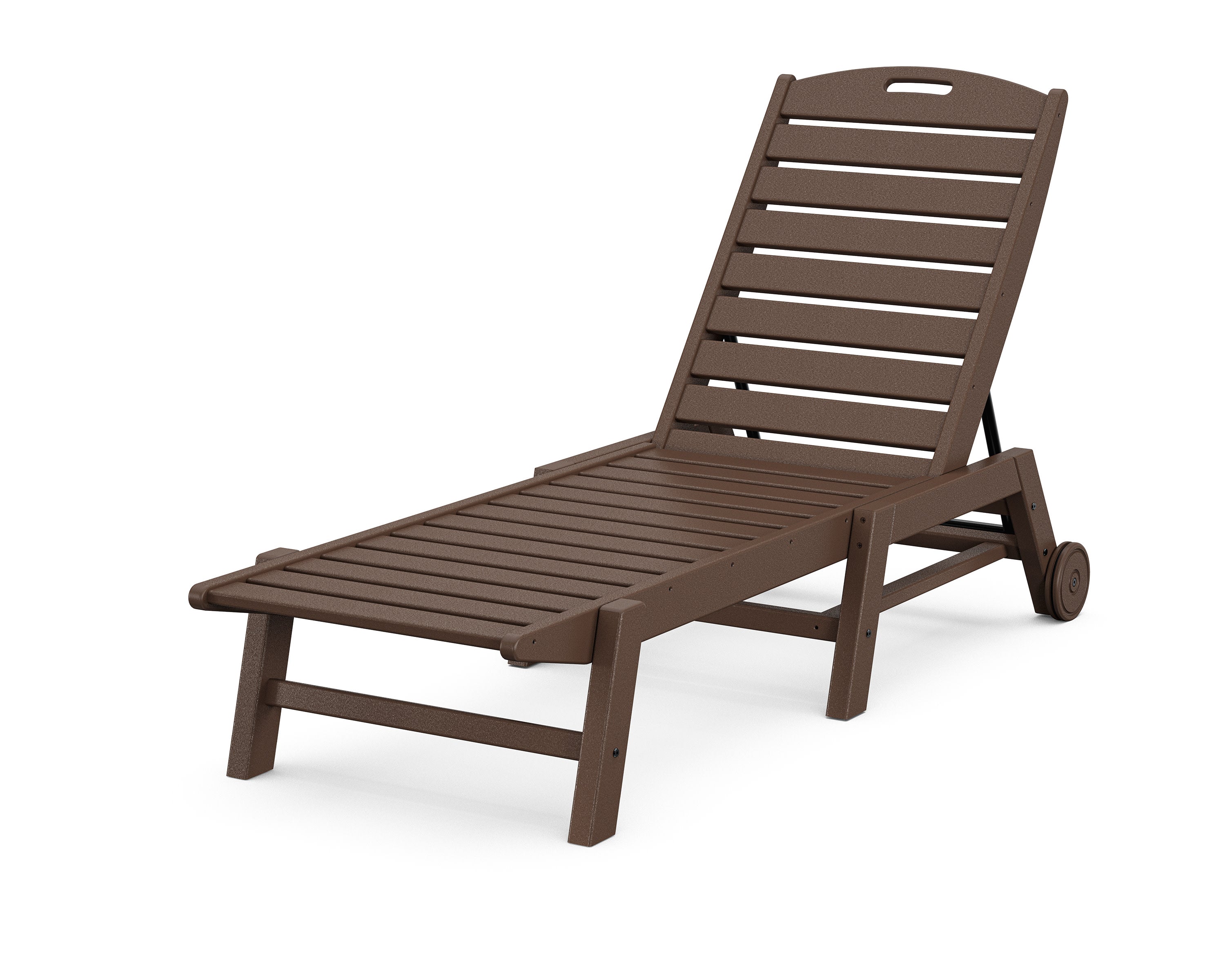 Nautical Chaise with Wheels in Mahogany