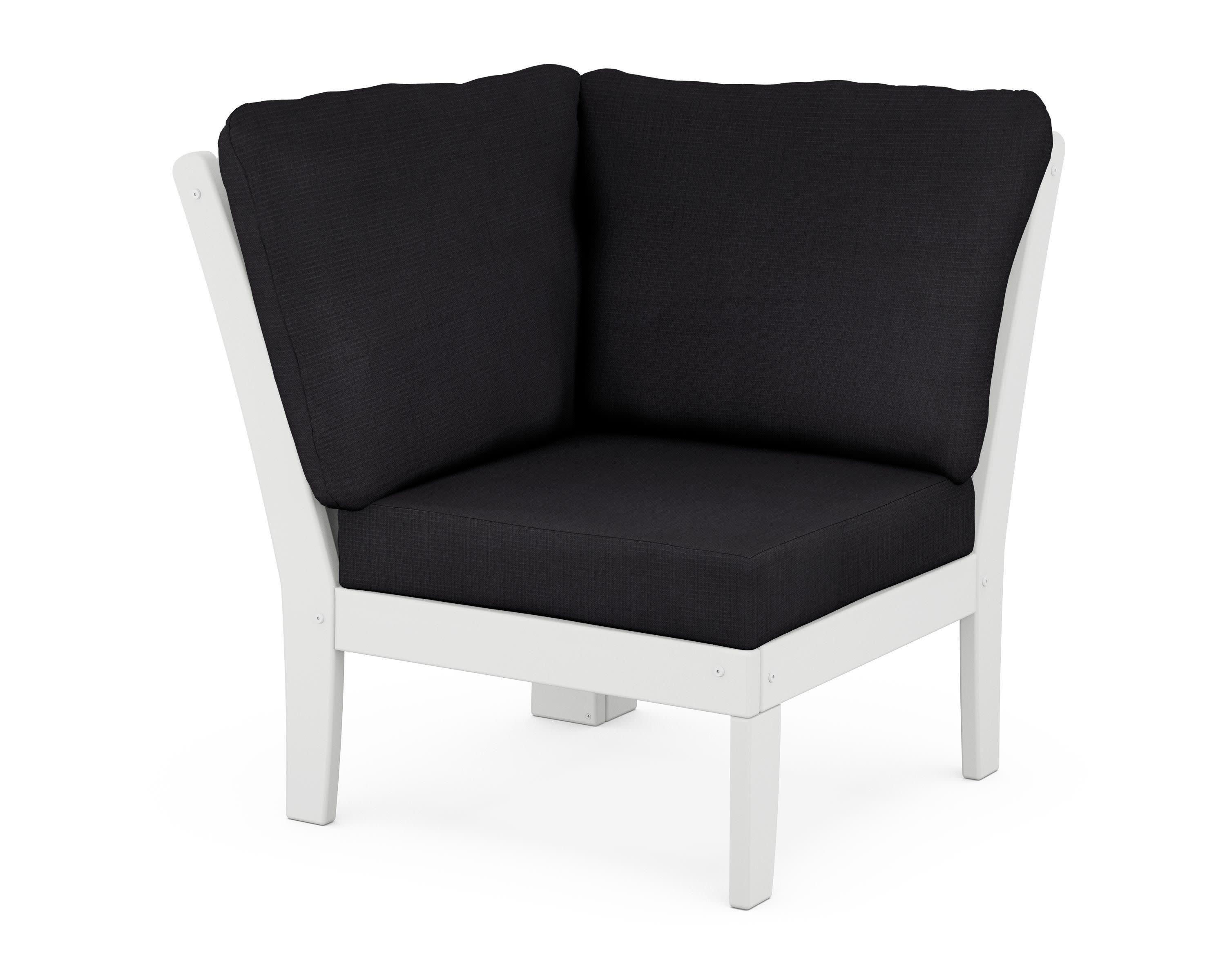 Braxton Modular Corner Chair in White / Midnight Linen